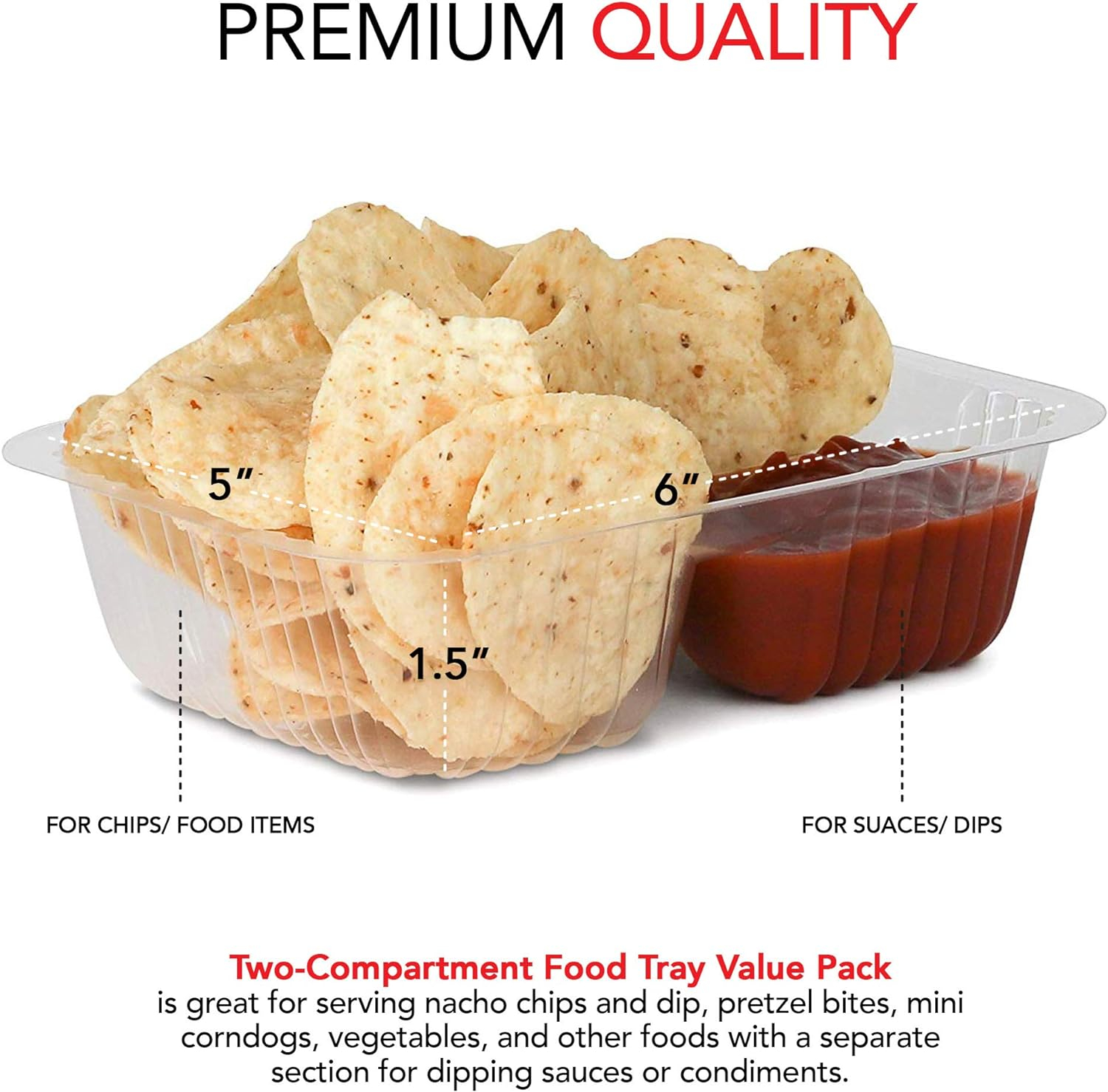 12oz Plastic Nacho Trays (100 Pack) Small Disposable Tray for Nachos & Cheese Dip, Concession Stand Supplies, Movie Night Snacks for Kids, Carnival Party Decorations, Food Boats, Snack Containers…