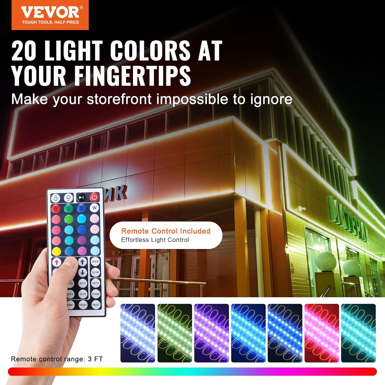 KFFKFF LED Storefront Lights 80PCS 41 ft LED Module Lights 3-LED 5050 SMD RGB
