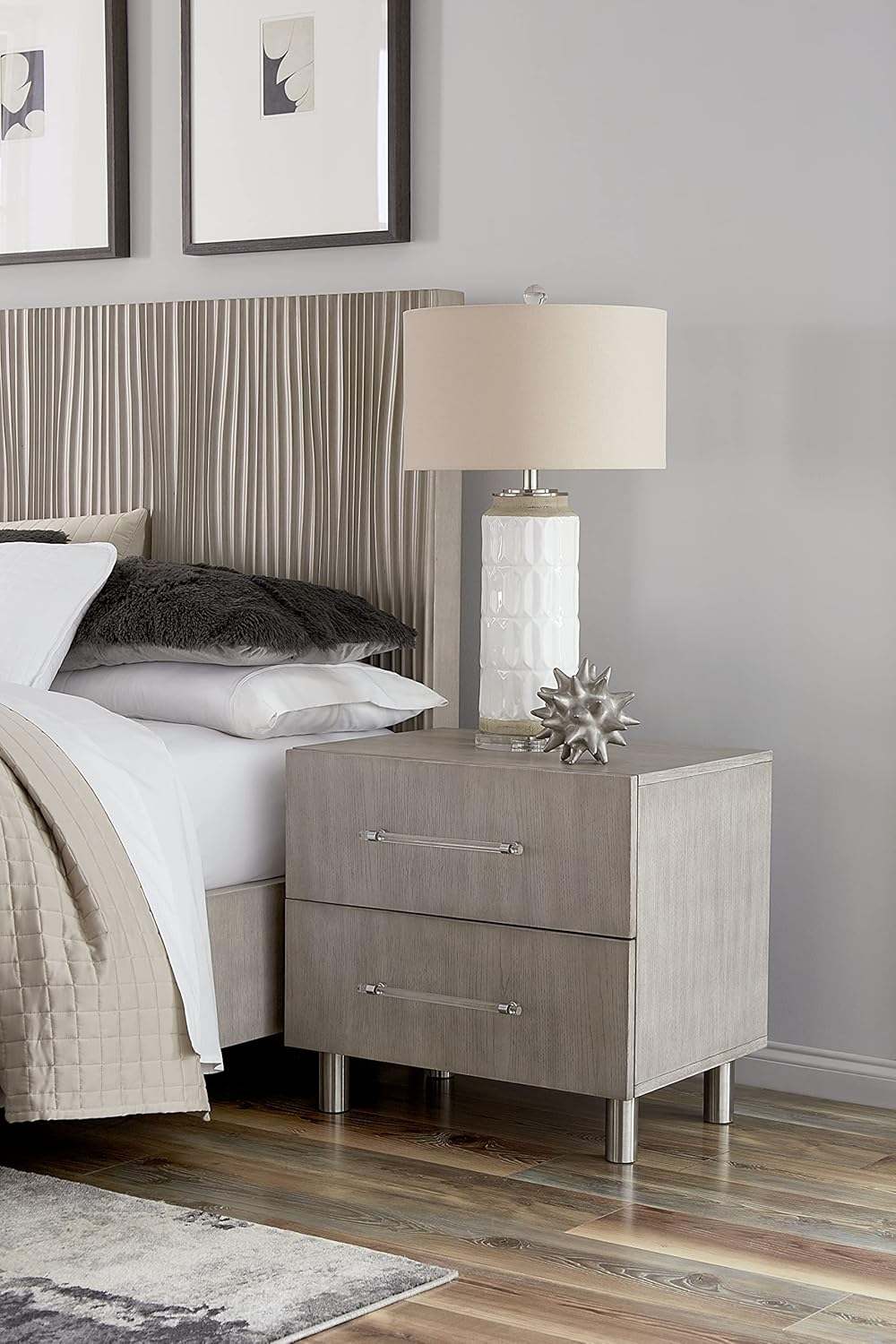 Modus Furniture Argento Nightstand in Misty Grey