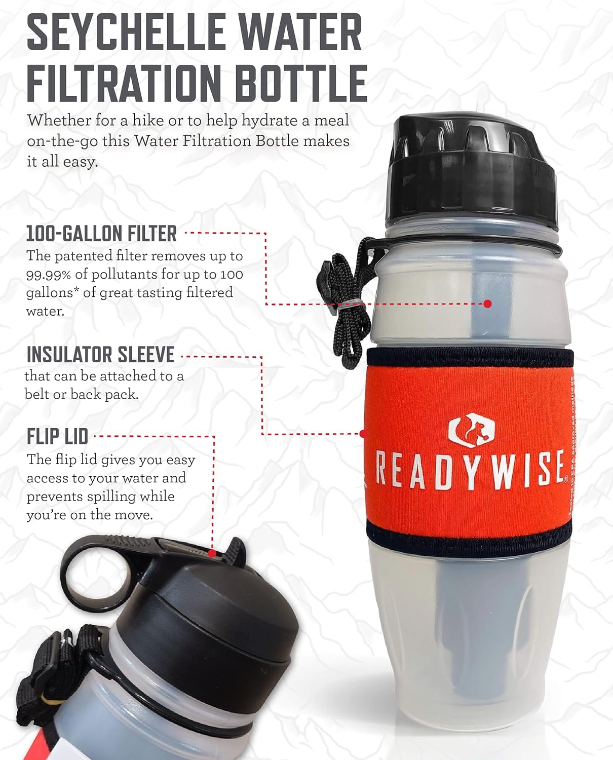 ReadyWise Seychelle Water Filtration Bottle