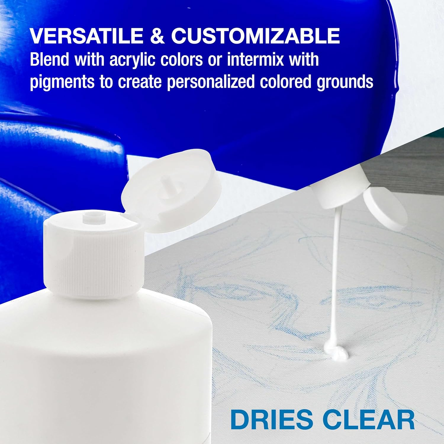 U.S. Art Supply Clear Gesso Acrylic Medium, 480ml Bottle