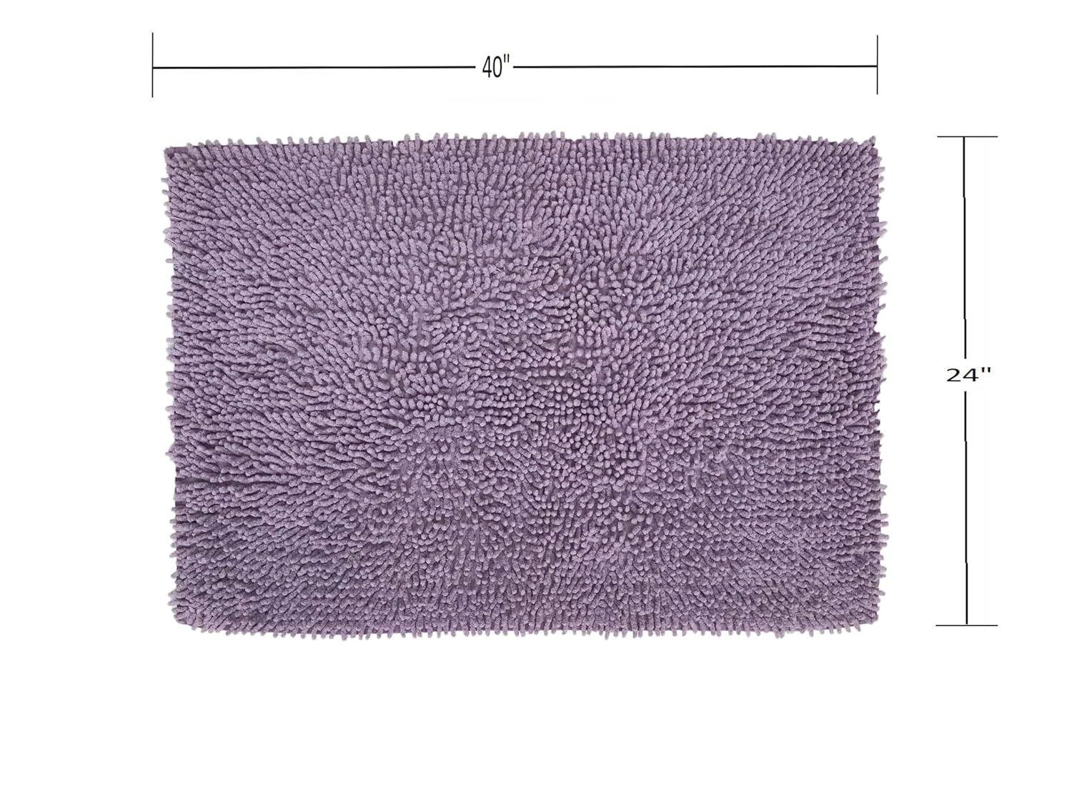 Home Weavers Fantasia Bath Rug 100% Cotton Bathroom Rugs Set, Machine Washable Rug, Extra Soft and Absorbent Bath Rug, Kitchen Mat, Bath Mat Set, Bath Floor Mat Non Slip, 24"x40" Rectangle, Purple