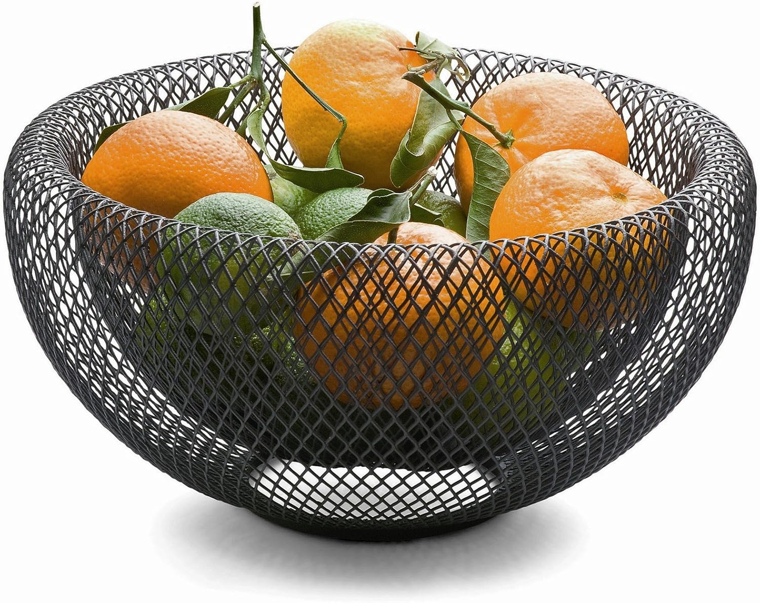 Philippi Bendable Mesh Fruit Bowl Decorative Fruit Basket for Fruits & Vegetables - Metal Bowl for Kitchen Counter Dining Room Table Office, 10' (Black)