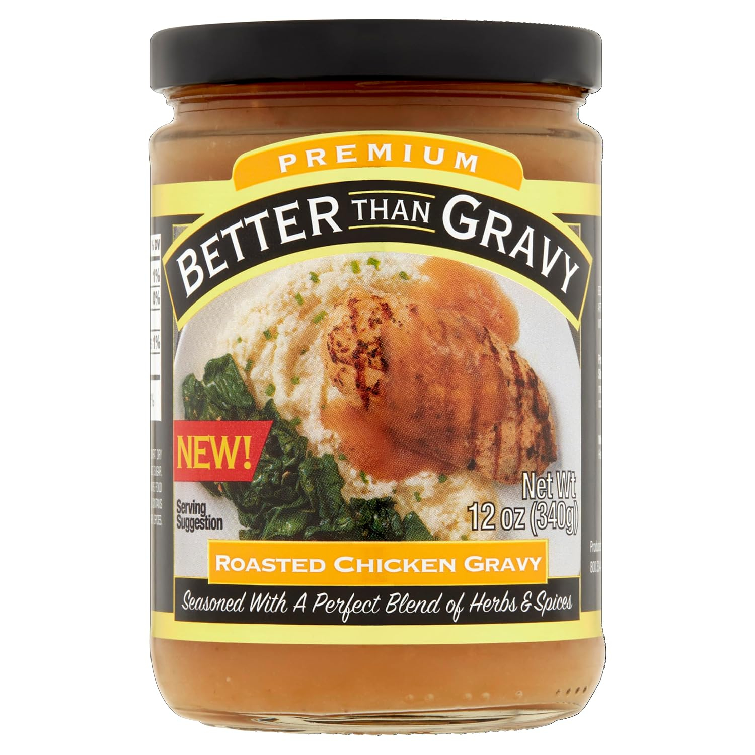 Better Than Gravy, Premium Roasted Chicken Gravy, Shelf-Stable, 12 oz Jar