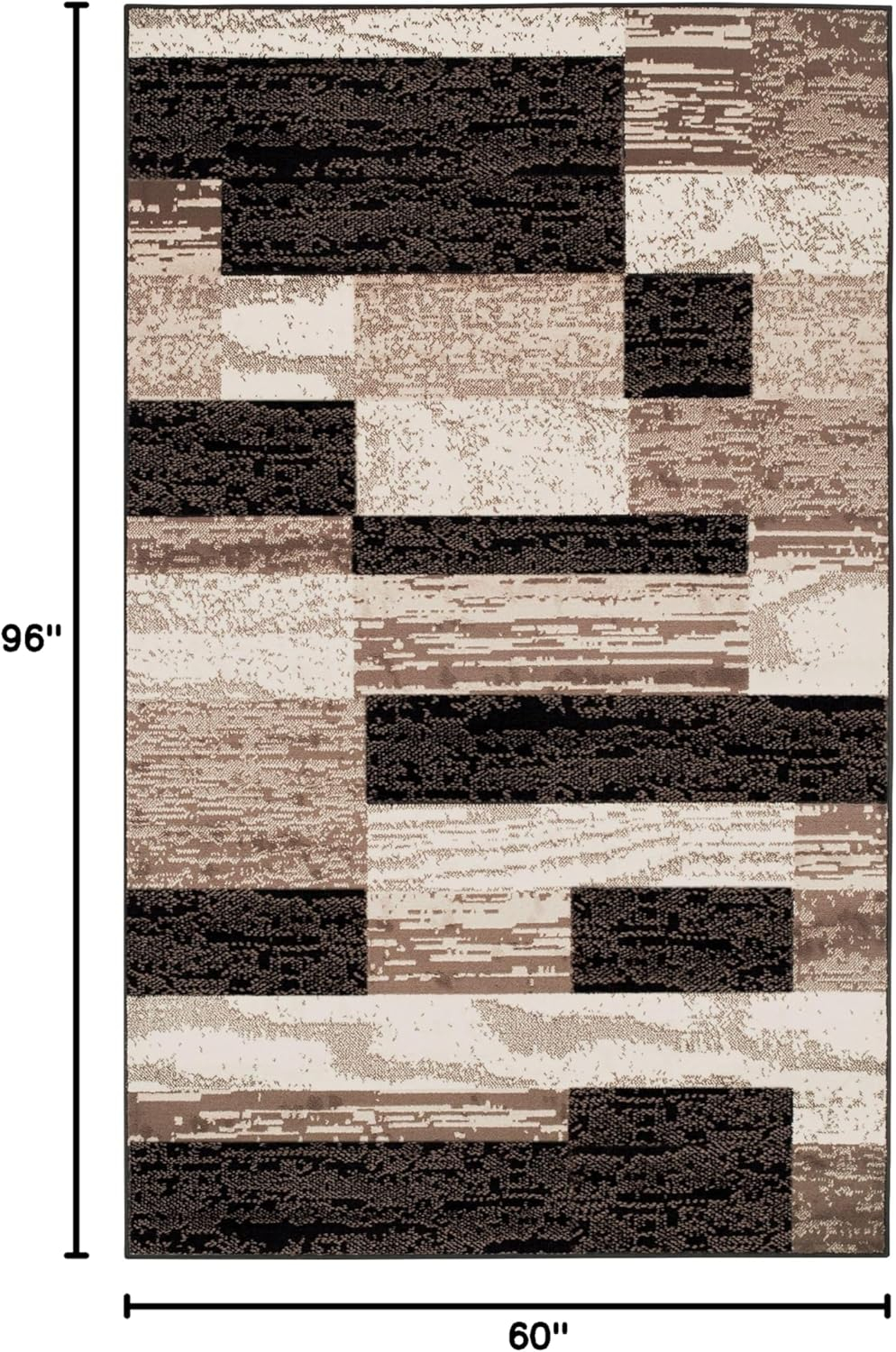 Superior Rockwood Geometric Indoor Area Rug, 5' x 8', Chocolate