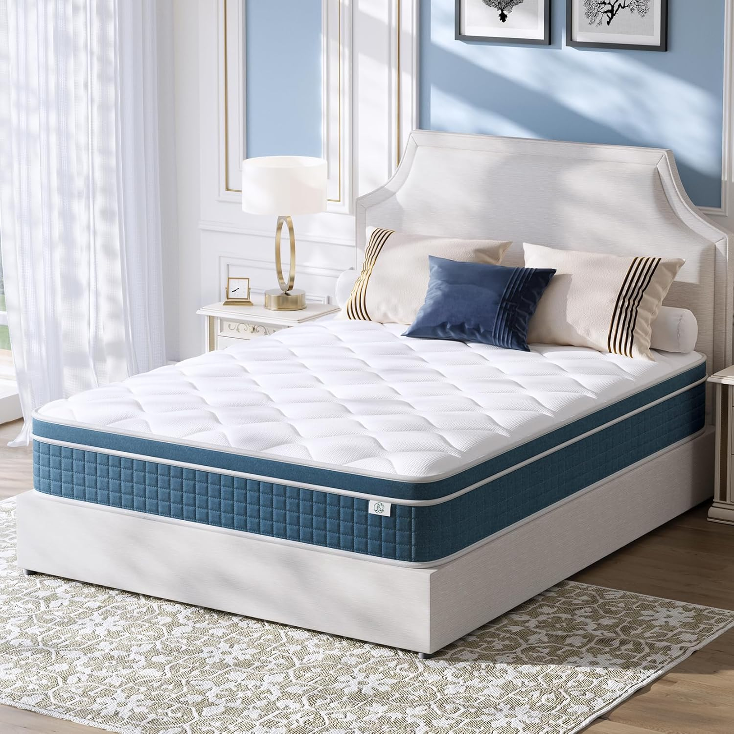 Twin Mattress 8 Inch in a Box, Fiberglass Free Hybrid Bed with Memory Foam and Pocket Spring, Breathable & Pressure Relief, Medium Firm Mattress Twin Size 75"x39"x8"