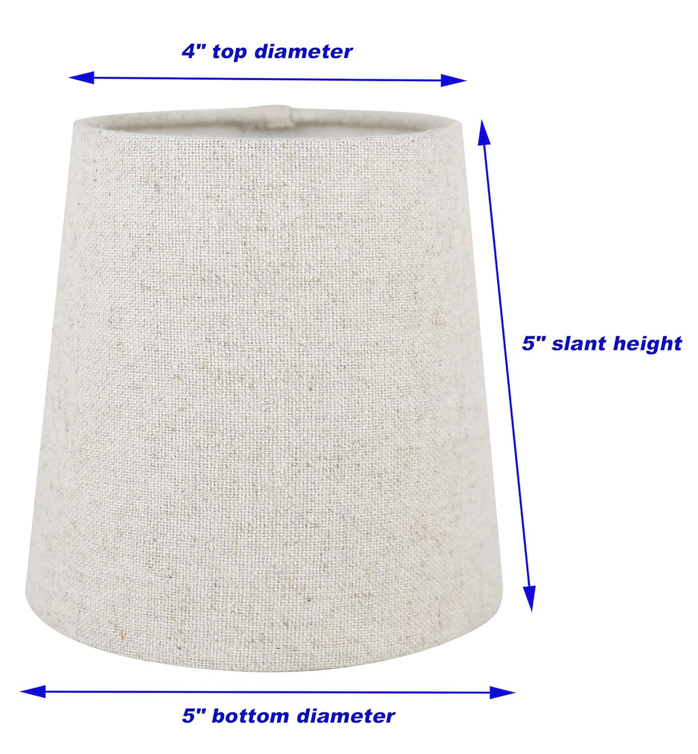 Meriville Set of 2 Natural Linen Clip On Chandelier Lamp Shades, 4-inch by 5-inch by 5-inch