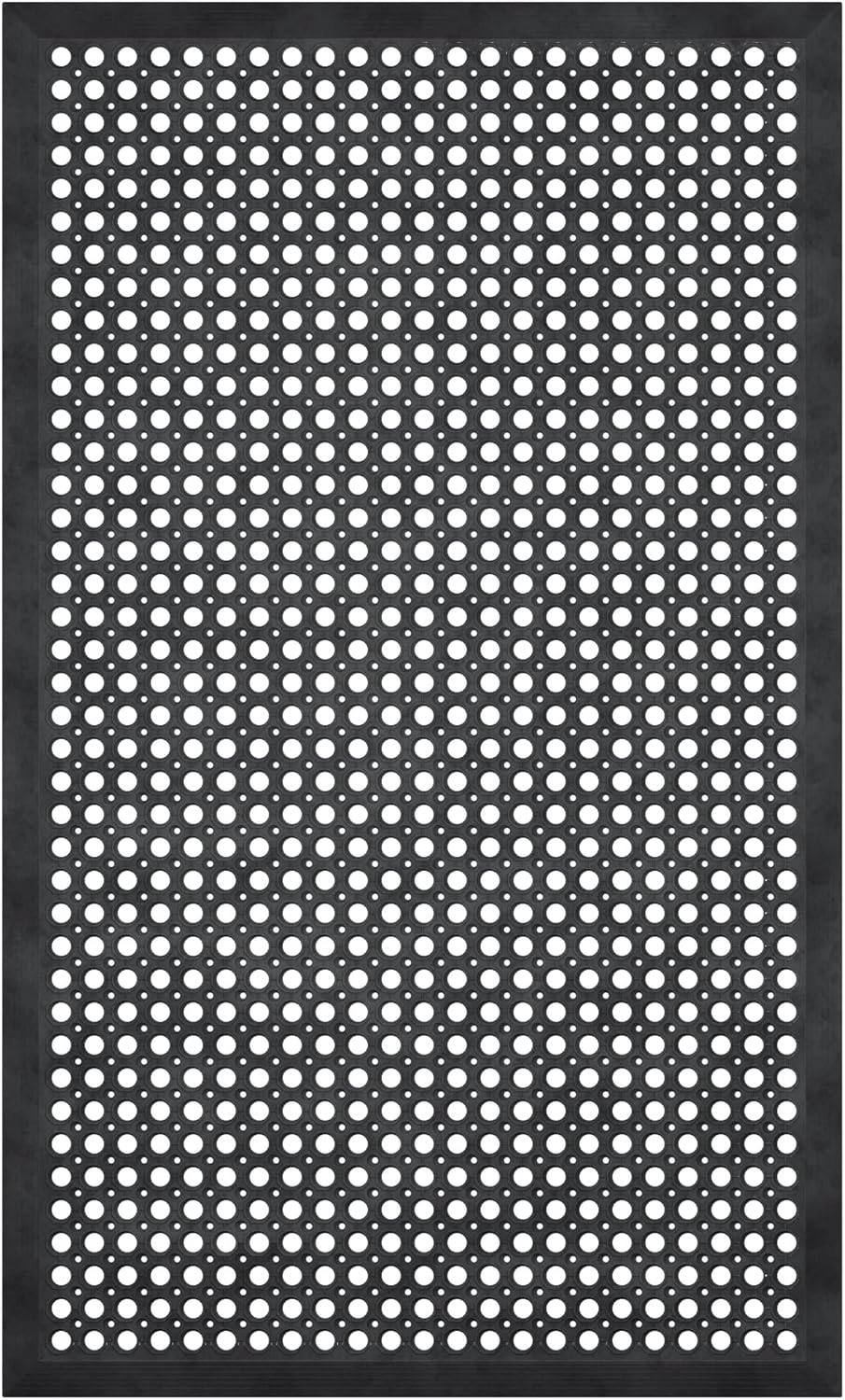 Ottomanson Heavy Duty Rubber Anti-Fatigue Commercial Floor Mat 36" x 60" Indoor Outdoor Non-Slip for Kitchen Garage