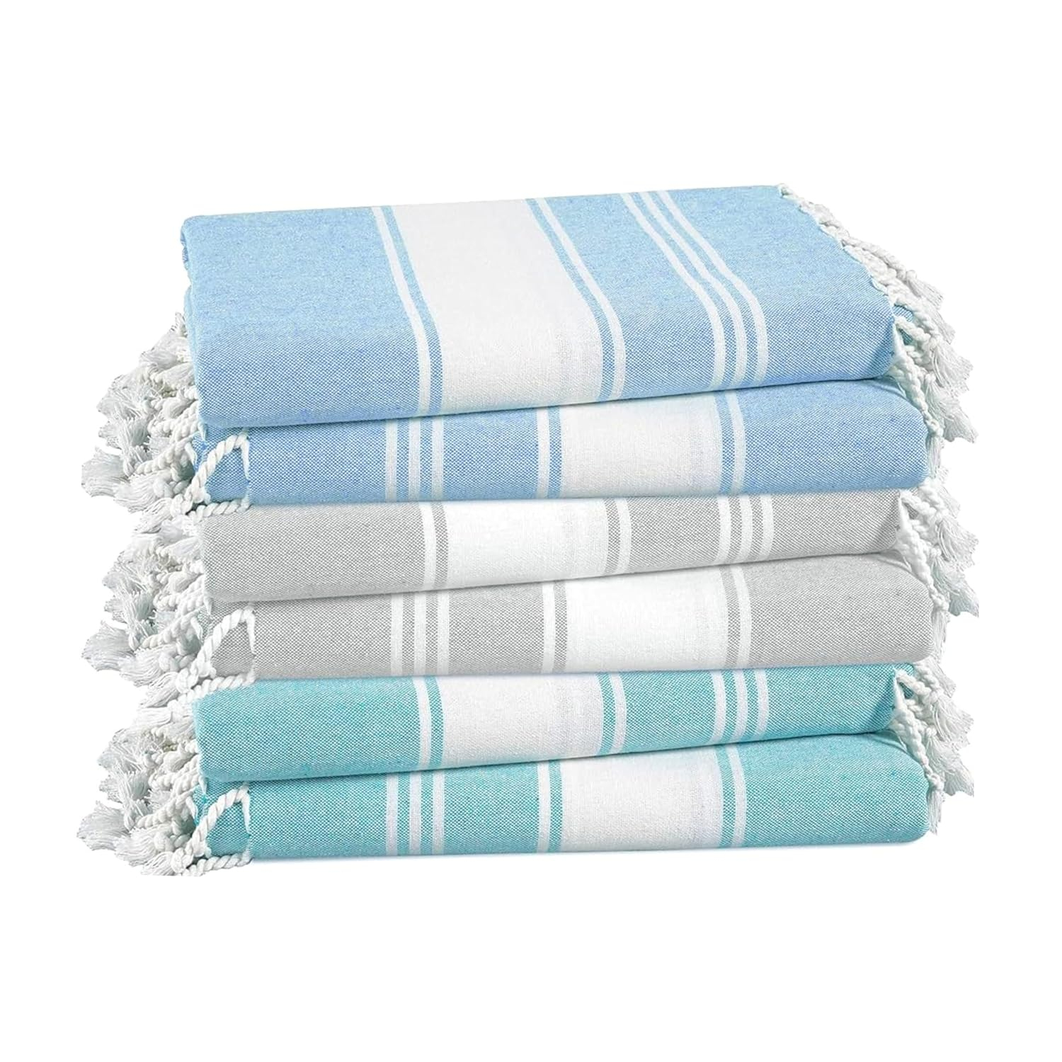 LANE LINEN Beach Towels 6 Pack, Bulk Beach Towels Oversized, Pool Towels for Adults, Pre-Washed, Sand Free Beach Towel, Fast Drying Beach Towel, 39"x71" - Classic Color