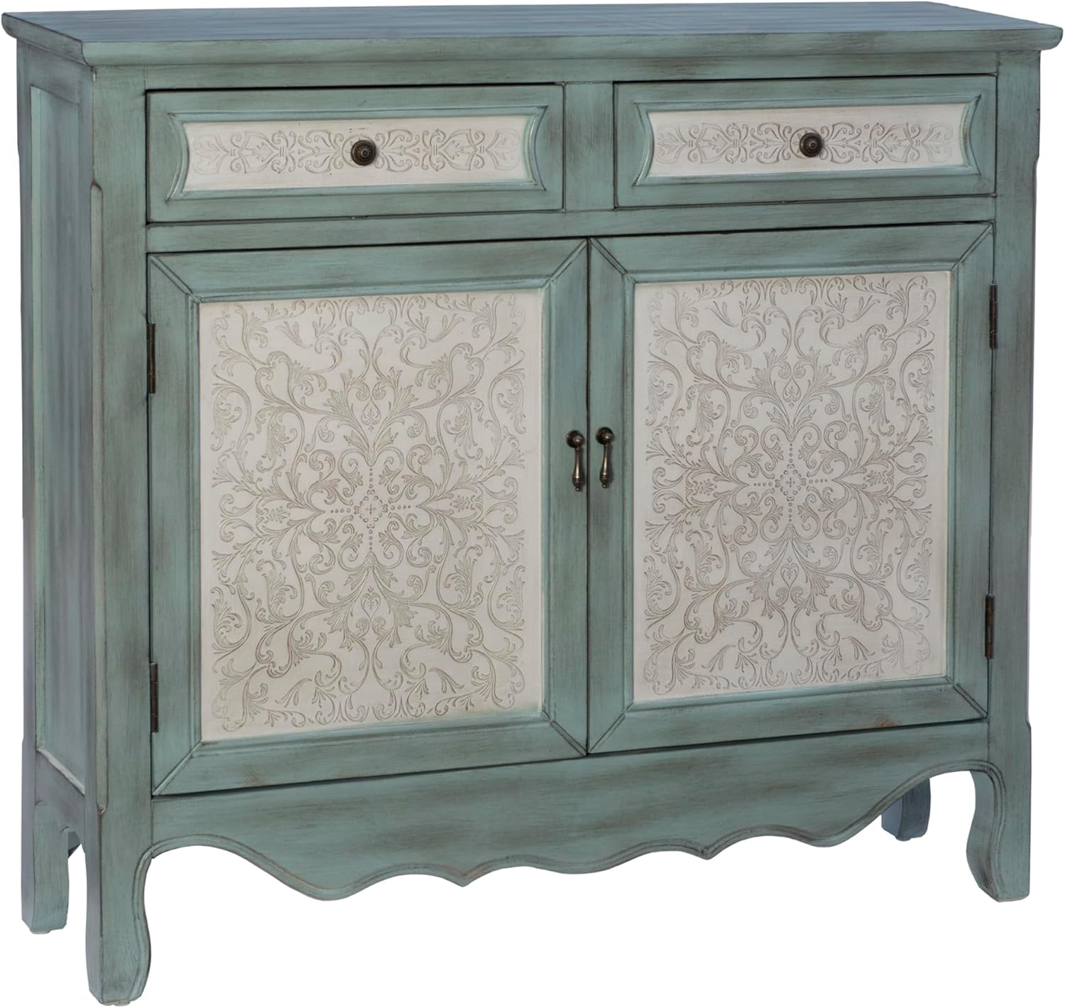Powell Antique Console, Blue/White