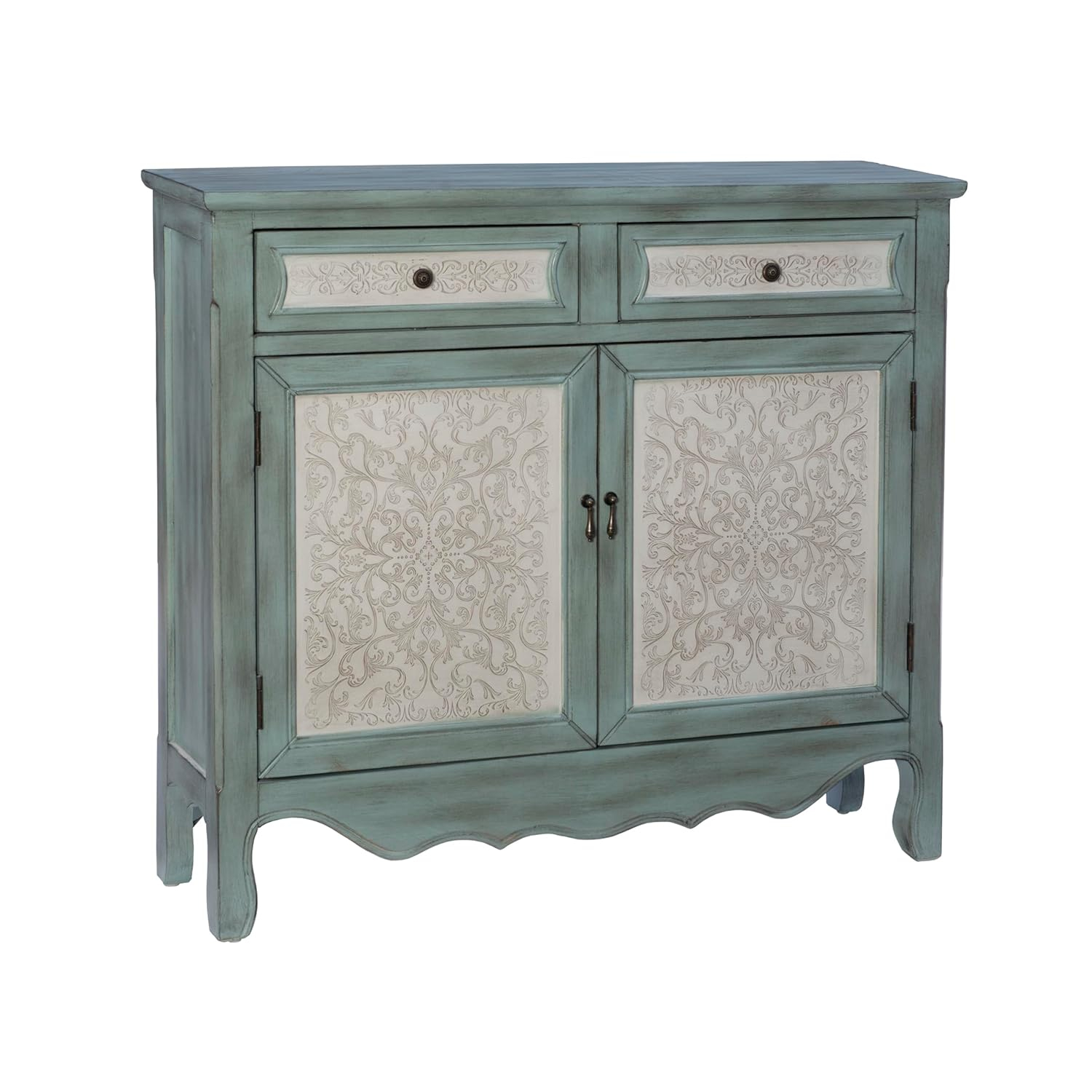 Powell Antique Console, Blue/White