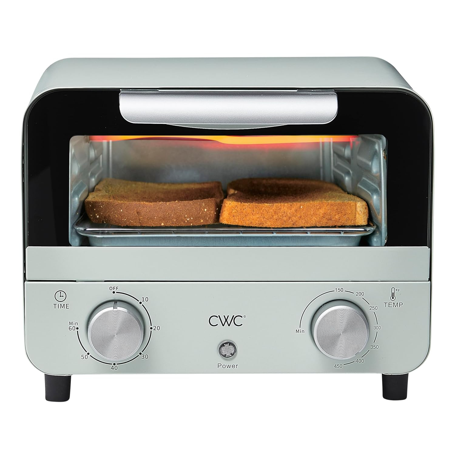 COOK WITH COLOR Small Toaster Oven 600-Watt Countertop Oven Cooker Kitchen Appliance, Sage