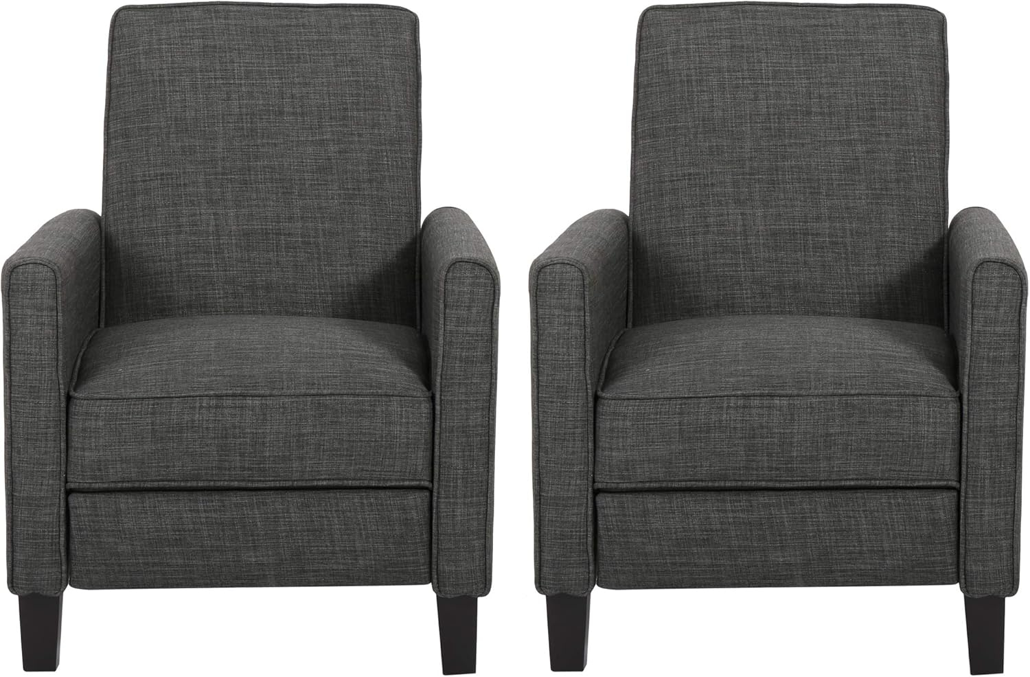 Christopher Knight Home Emmie Fabric Recliner (Set of 2), Moss Gray, Dark Brown