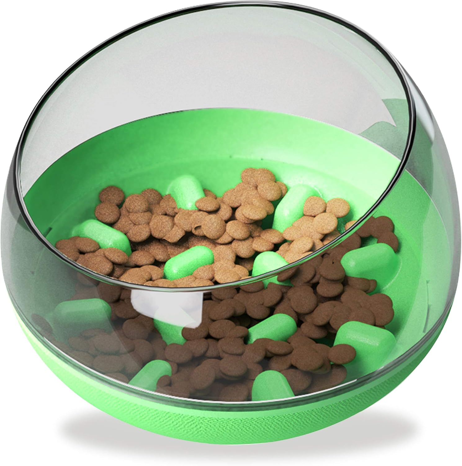 ANYPET Slow Feeder Bowl for Small Medium Dogs Cats, No-Spill Large Capacity Interactive Feeder, Green (APF03G)