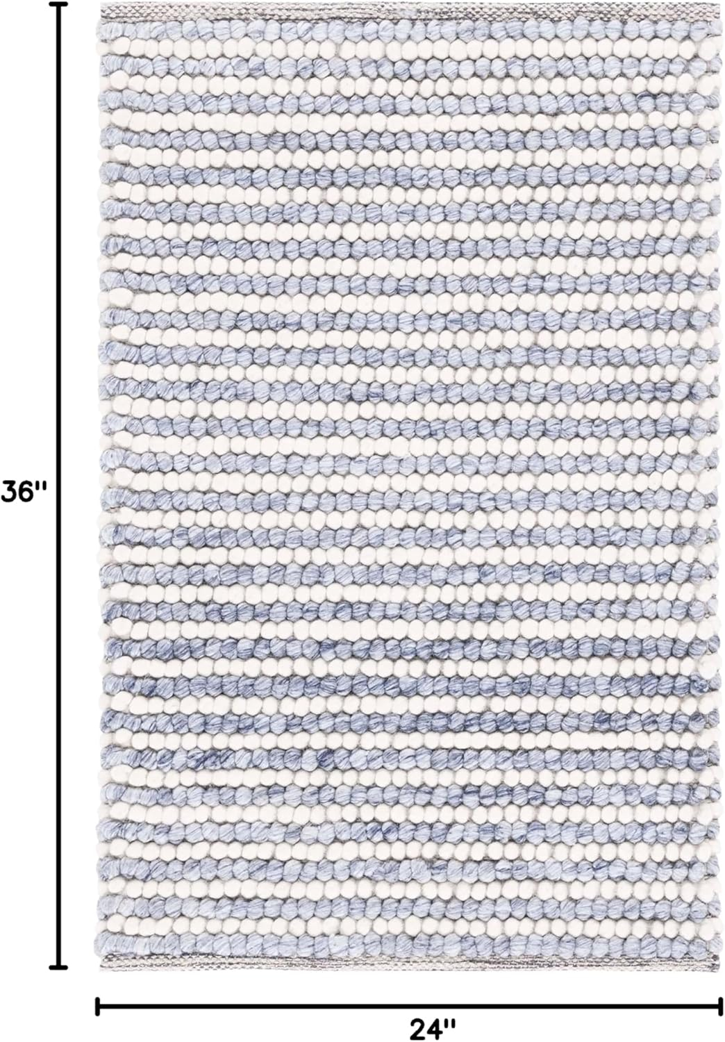 SAFAVIEH Natura Fredrick Striped Area Rug, Ivory/Blue, 2' x 3'
