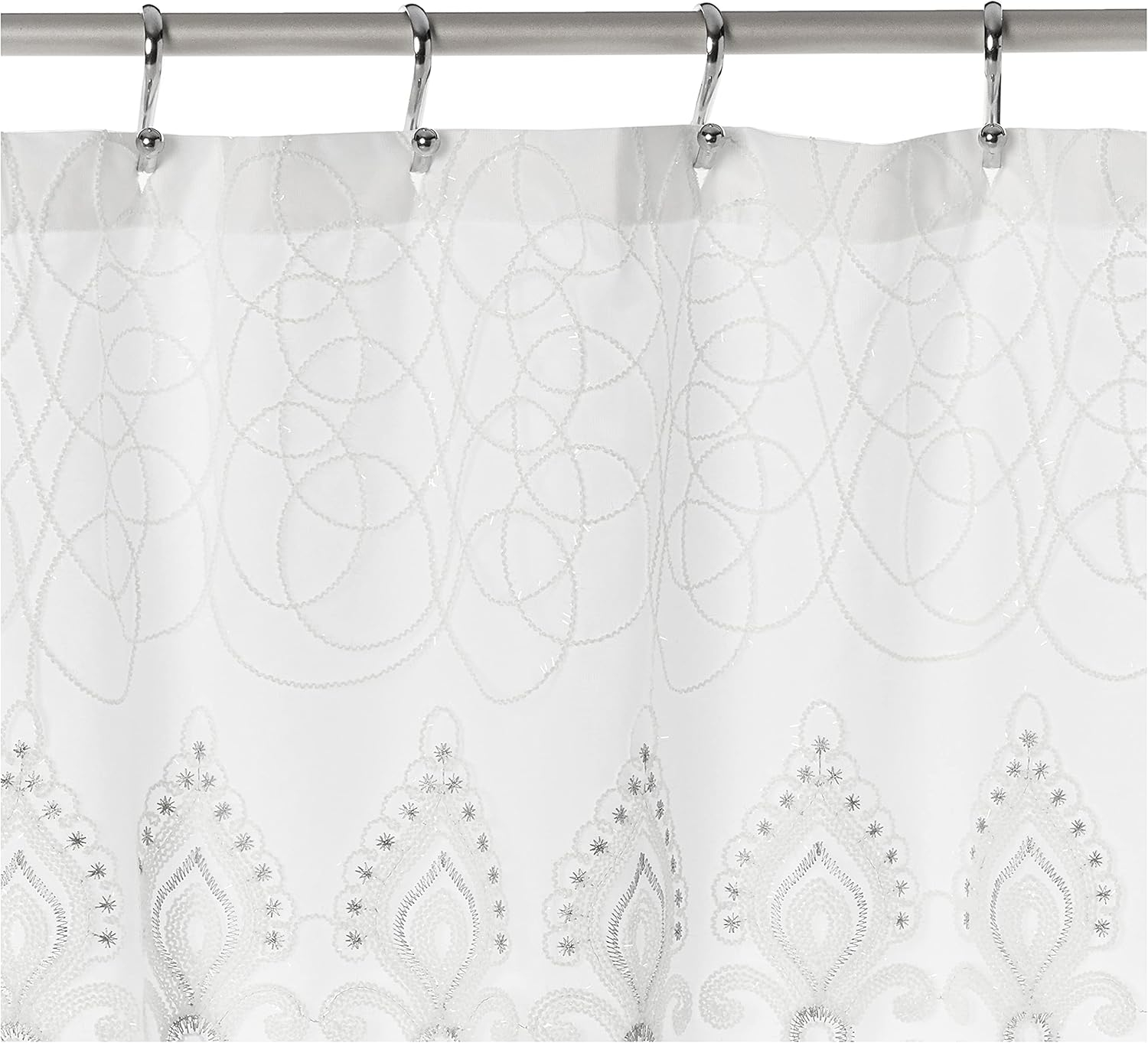 Popular Bath Monaco, Shower Curtain, White