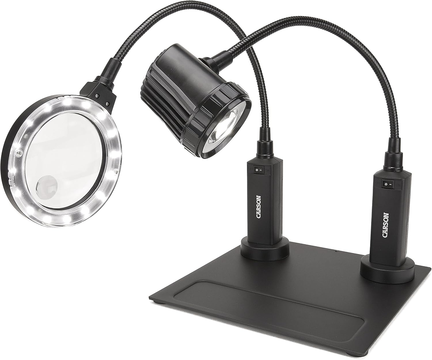 Carson MagniFlex Pro Magnifier and LightFlex LED Task Lamp Bundle with Magnetic Base
