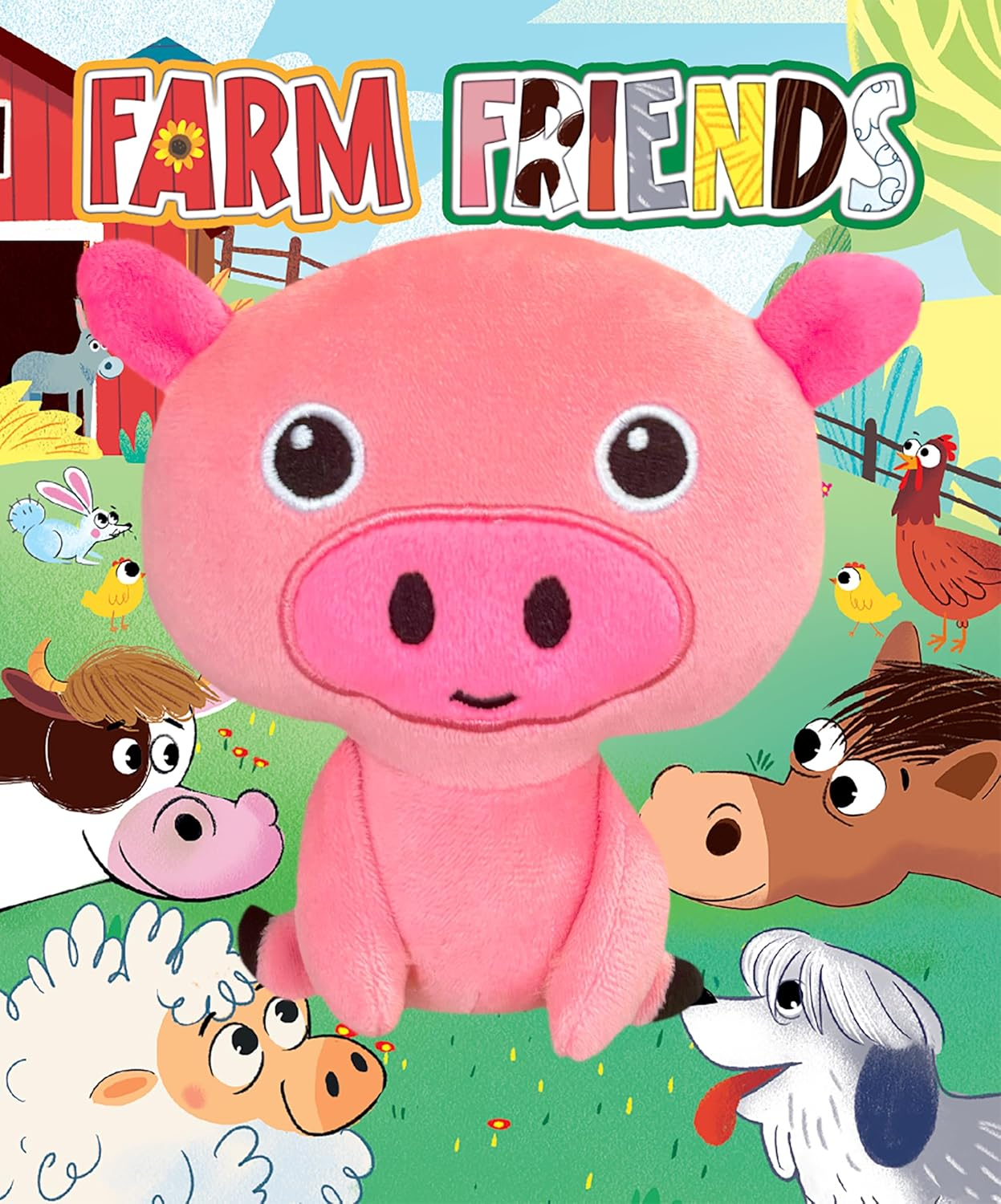Farm Friends Pink Plush Pig Board Book for Kids