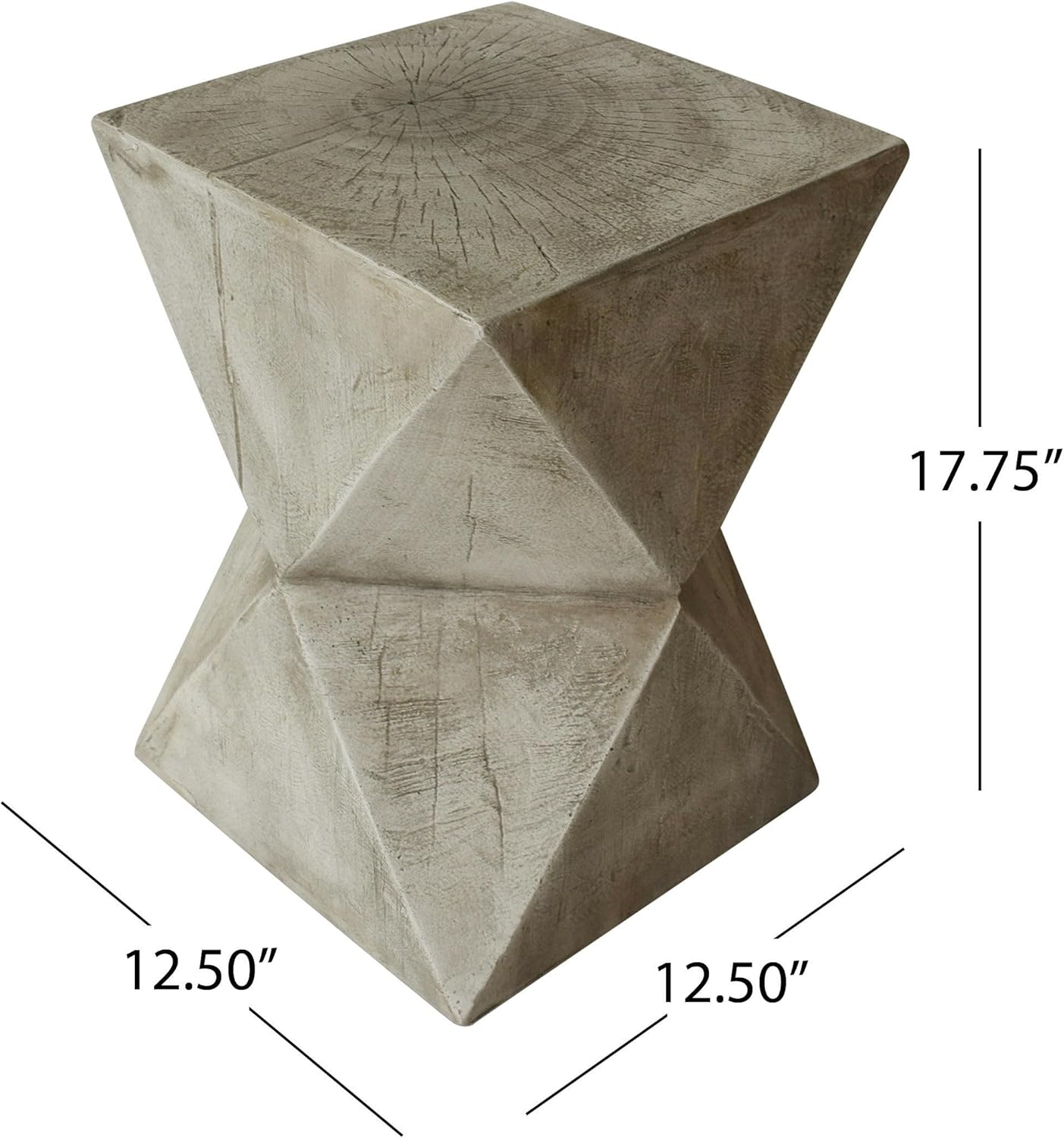 Lux Outdoor Lightweight Concrete Accent Table, Light Gray