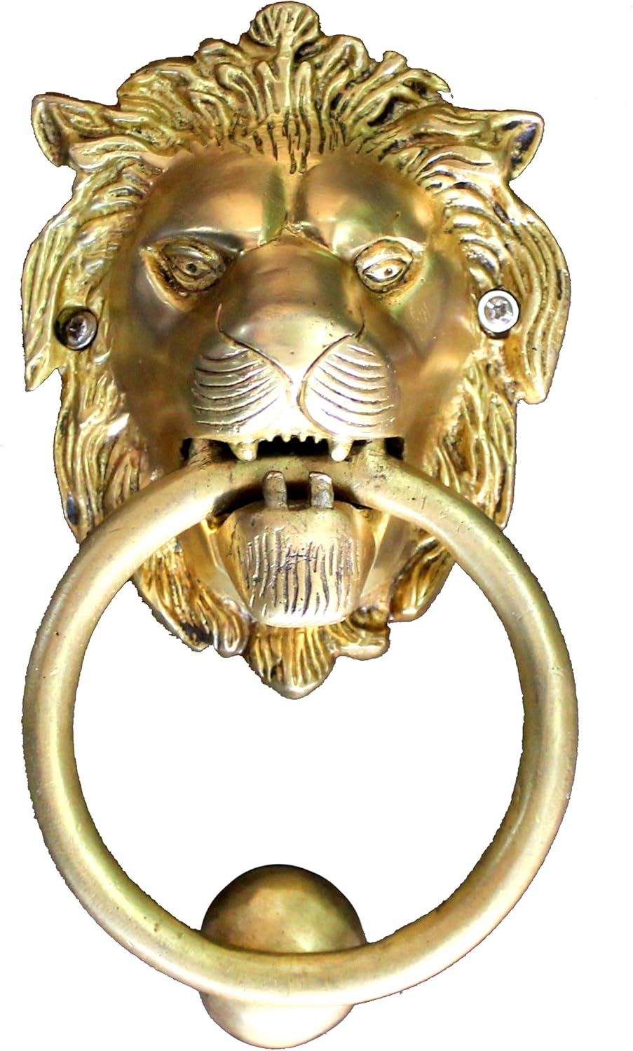 eSplanade - Lion Face Door Knocker Gate Knocker Door Pulls | Decorative Door Accessories - Home Decor | Brass - 6" Inches