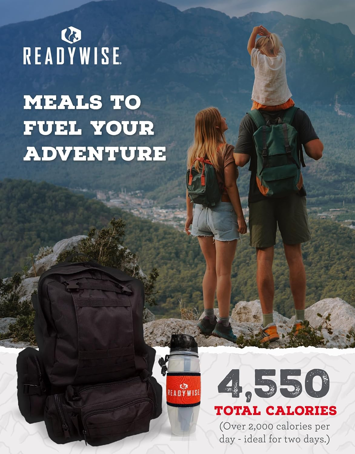ReadyWise Emergency Survival Backpack | First Aid Kit & Emergency Supplies | Waterproof Tactical Backpack