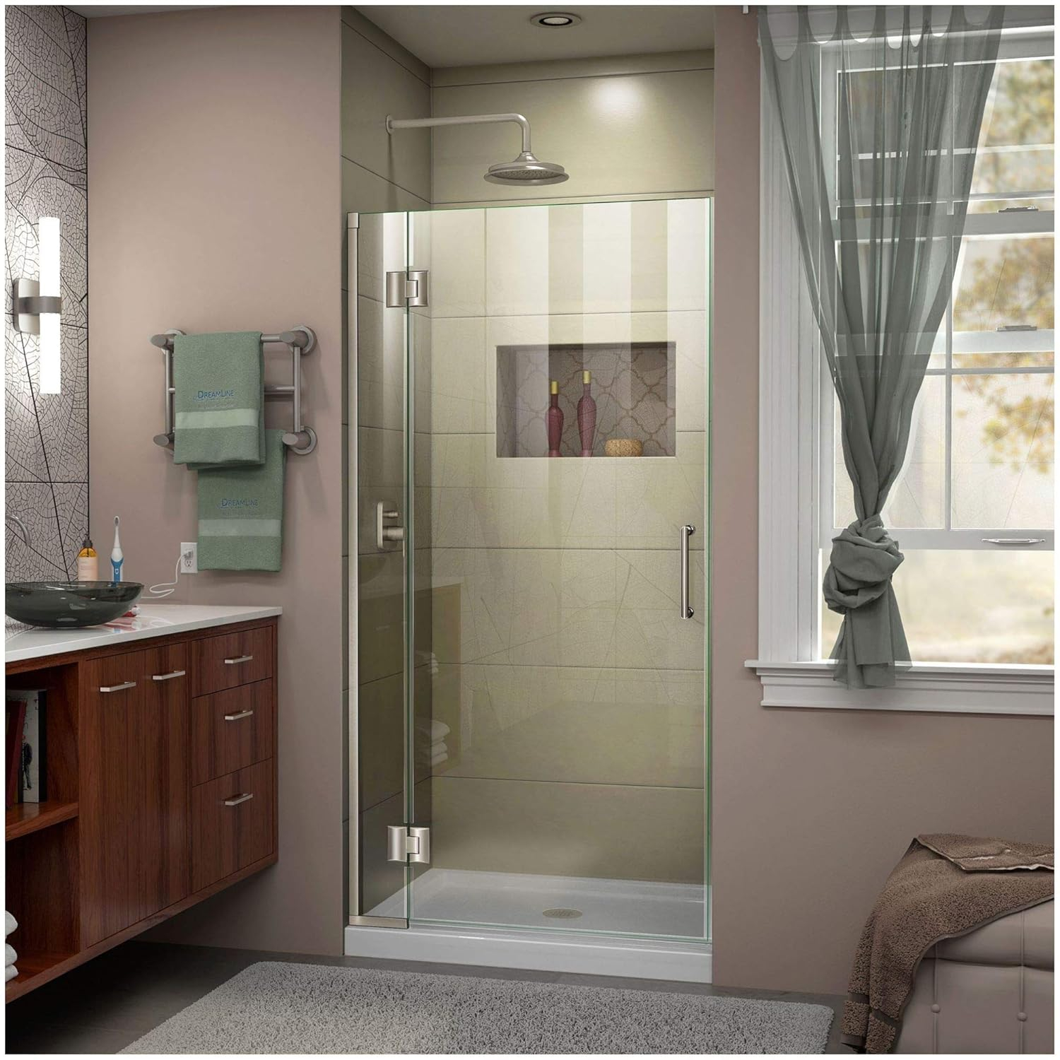 Unidoor-X 24 " W x72" H Hinged Frameless Shower Door
