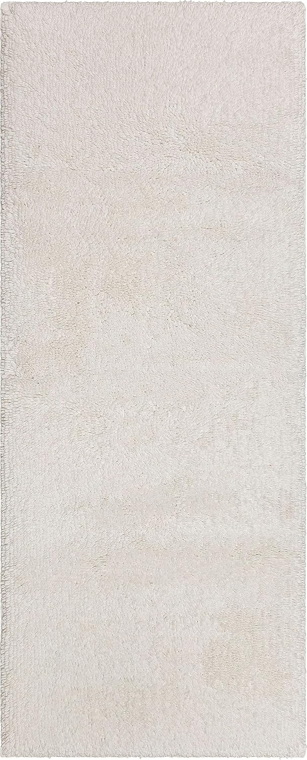 Mohawk Home Classic Cotton Plush Stain/Fade Resistant Non-Slip Washable Bath Mat, White, 2' X 5'