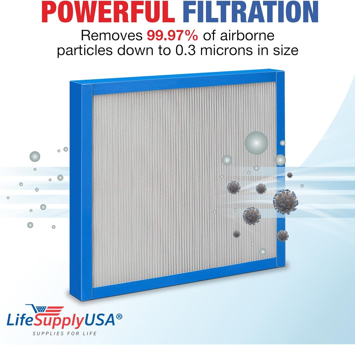LifeSupplyUSA HEPA Filter: Compatible with HoMedics Air Purifier Filter Replacement AF-100FL, 100 CADR Models - Enhanced Air Quality, Easy Install, Efficient Particle Filtration, Long-Lasting