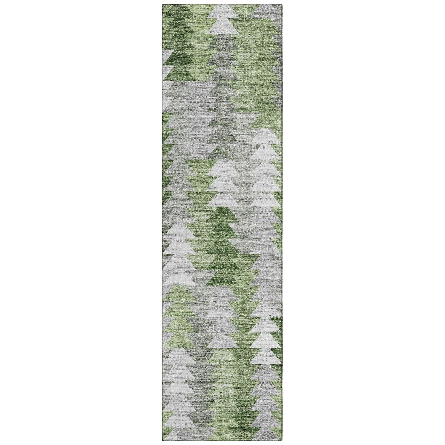 Addison Rugs Chantille ACN632 Green 2'3" x 7'6" Indoor Outdoor Hallway Runner Rug, Stain Resistant Washable Kitchen Area Carpet for Bathroom, Laundry and Bedroom Rug