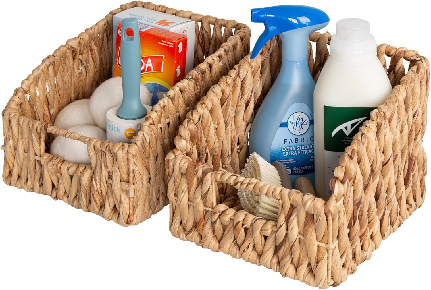 Honey-Can-Do Set of 2 Wicker Rectangle Open Storage Baskets, Natural