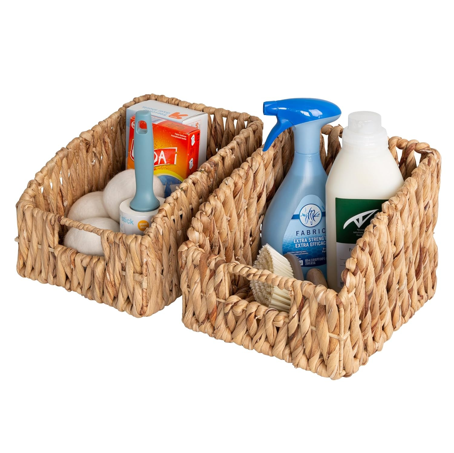 Honey-Can-Do Set of 2 Wicker Rectangle Open Storage Baskets, Natural