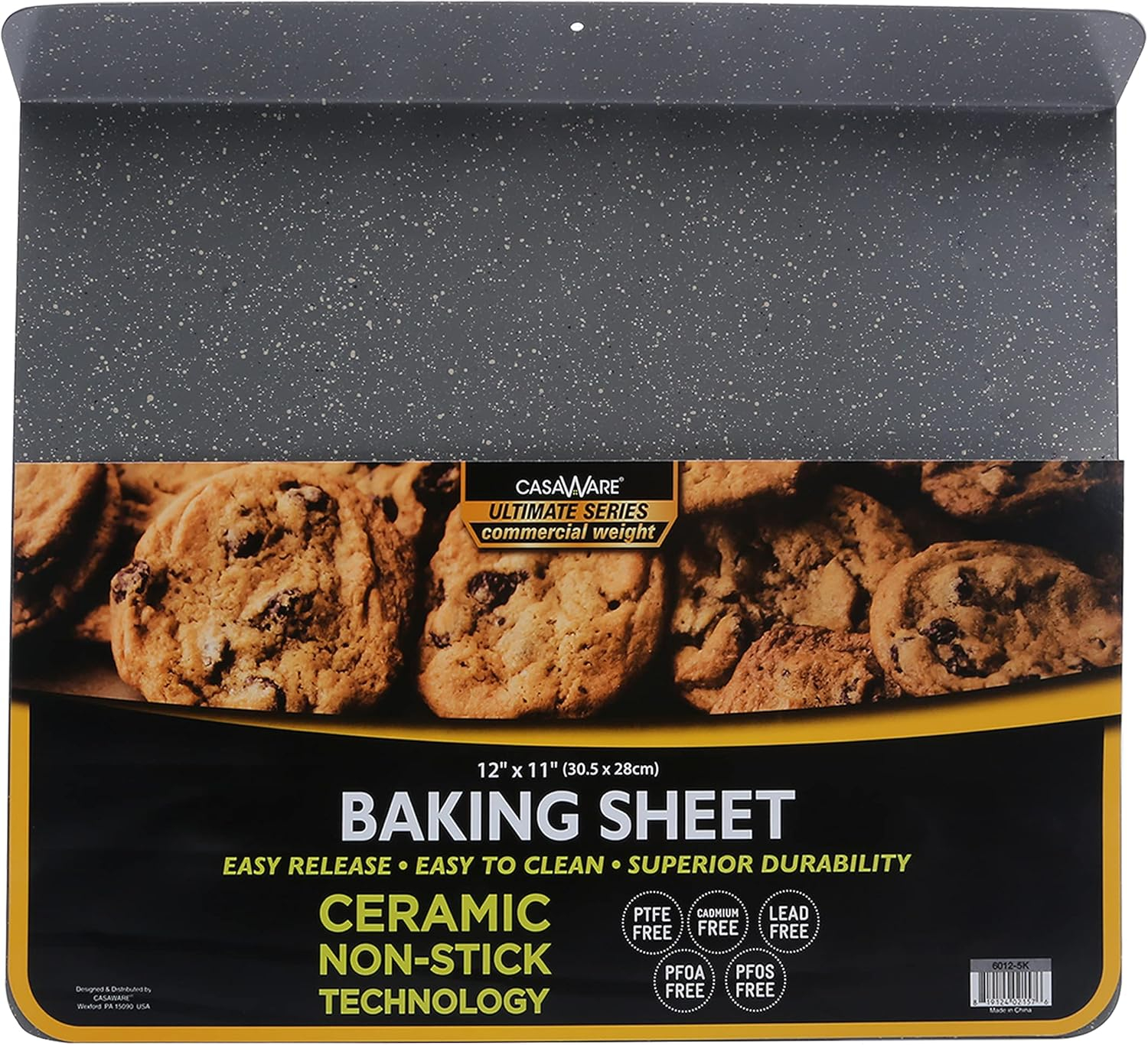 casaWare Toaster Oven 12 x 11-Inch Baking Sheet with a 1.5-Inch Handle (Silver Granite)