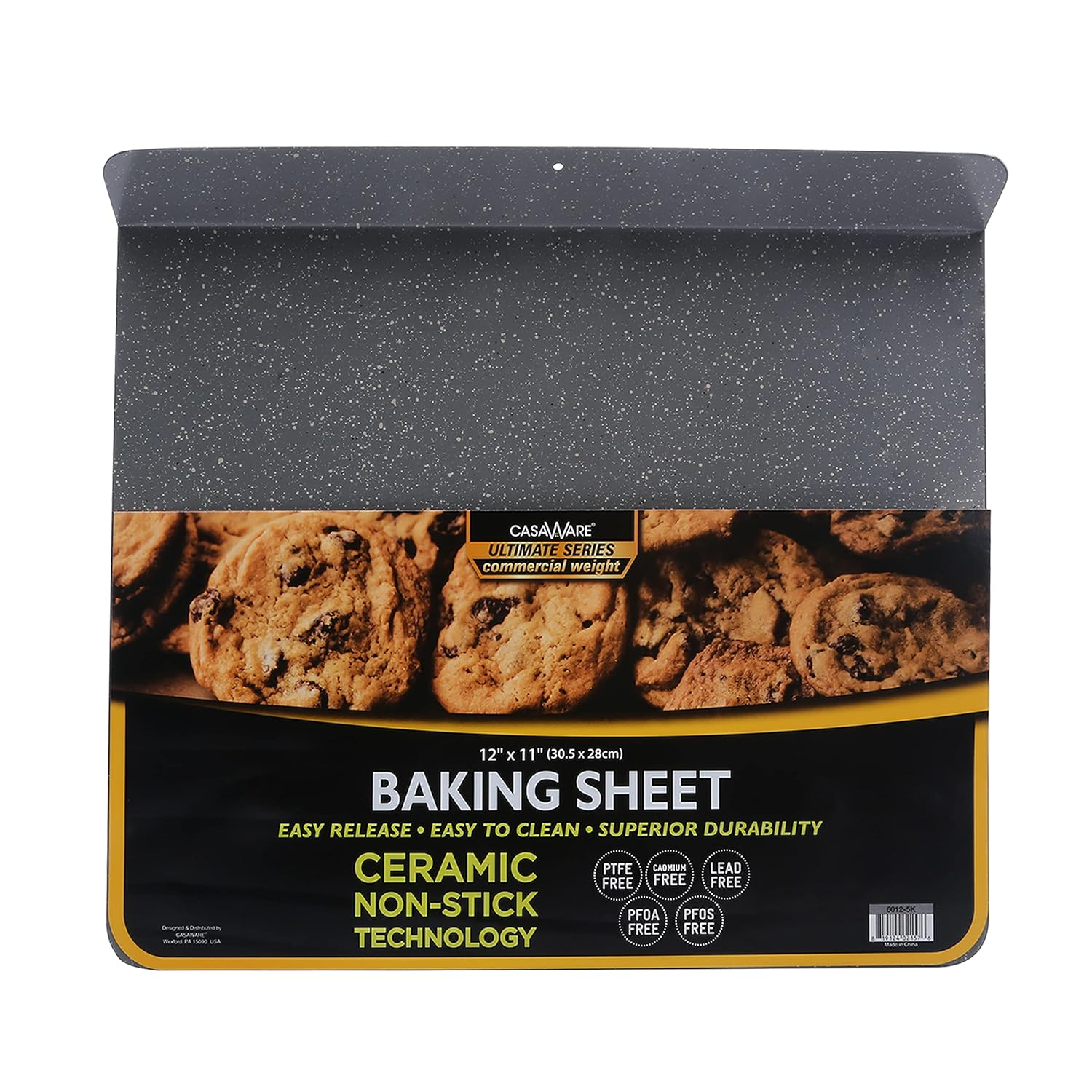 casaWare Toaster Oven 12 x 11-Inch Baking Sheet with a 1.5-Inch Handle (Silver Granite)