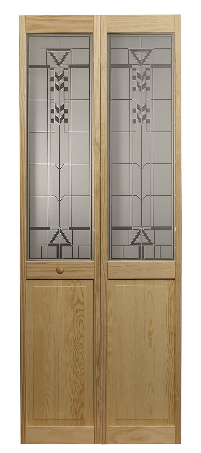 AWC Model 147 Sedona Glass Bifold Door 36"wide x 80"high Unfinished Pine
