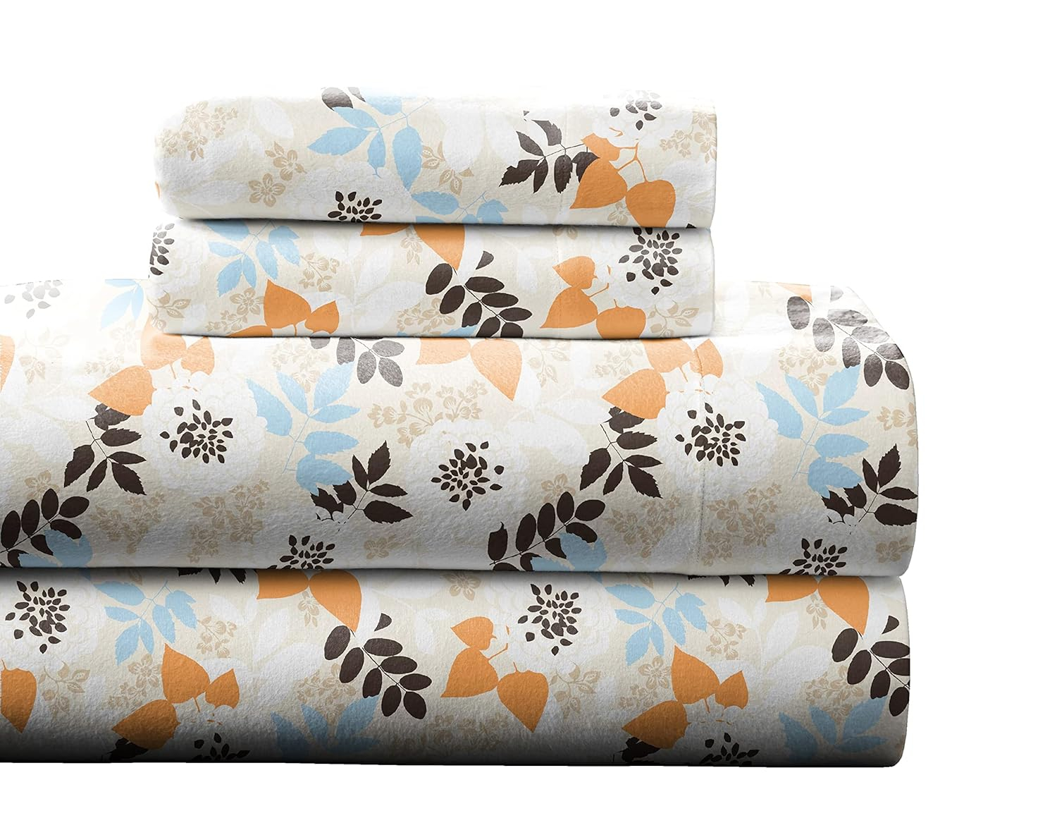 Twin Organic Cotton Flannel Sheet Set in Multicolor Floral