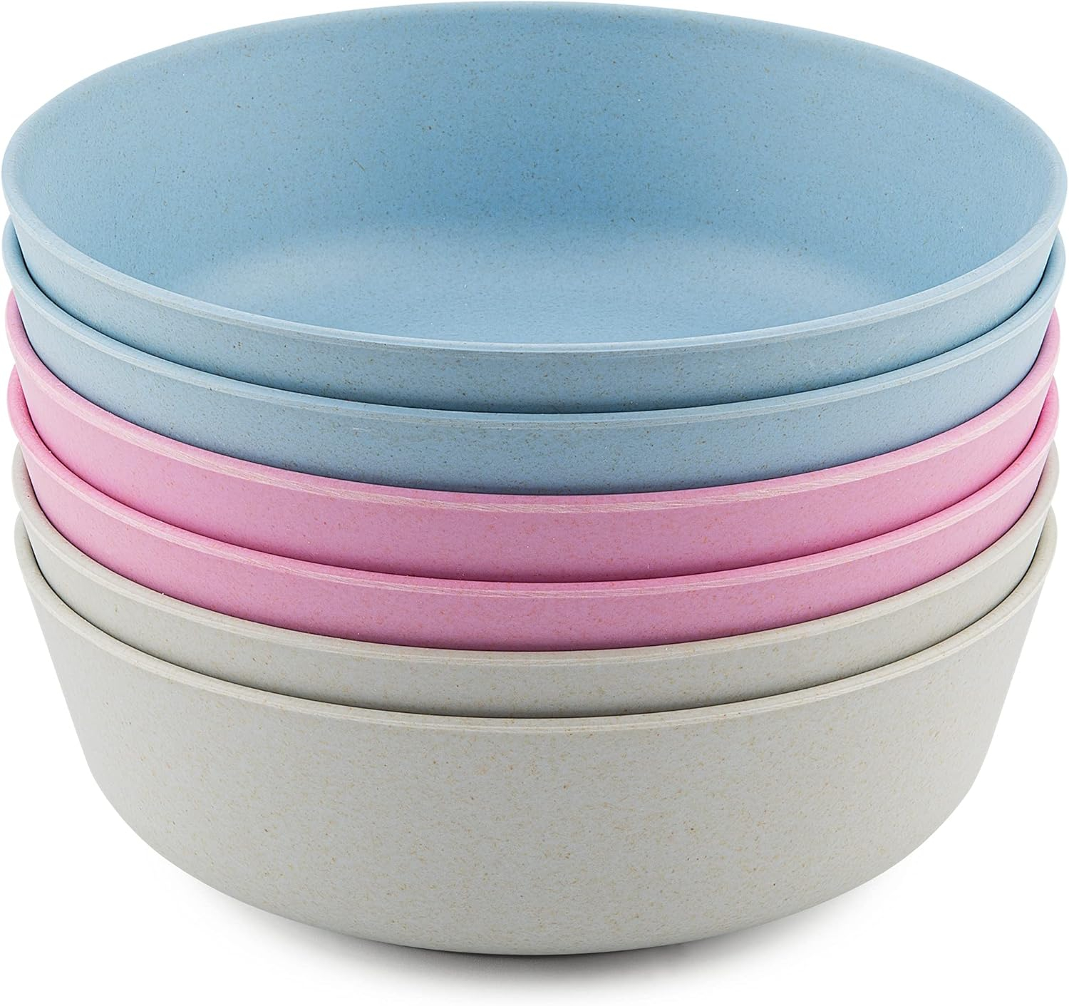 Bamboo Bowls - Set of 6-18 oz Bamboo Dishes for Kids & Adults - Dishwasher Safe Eco Friendly for Self Feeding, Toddler Snack, BPA Free for Kids Cereal, Camping Dinnerware