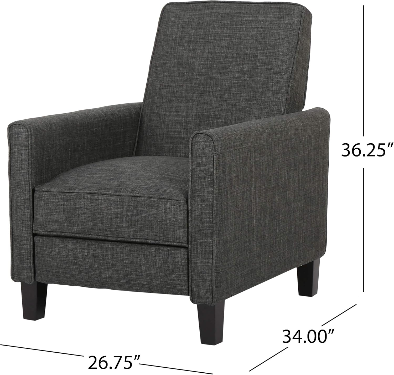 Christopher Knight Home Emmie Fabric Recliner (Set of 2), Moss Gray, Dark Brown