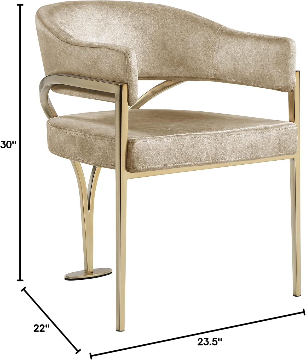 Meridian Furniture Madelyn Beige Velvet Dining Chair (Set of 2)
