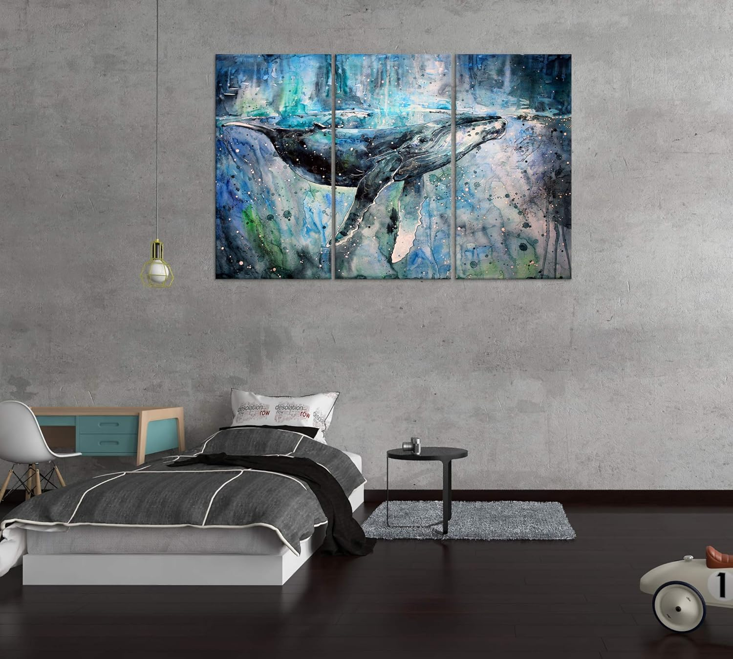 Blue Whale Wall Art Decor Modern Artwork Canvas Painting Prints Pictures Home Decor for Living Room Dining Room Bedroom