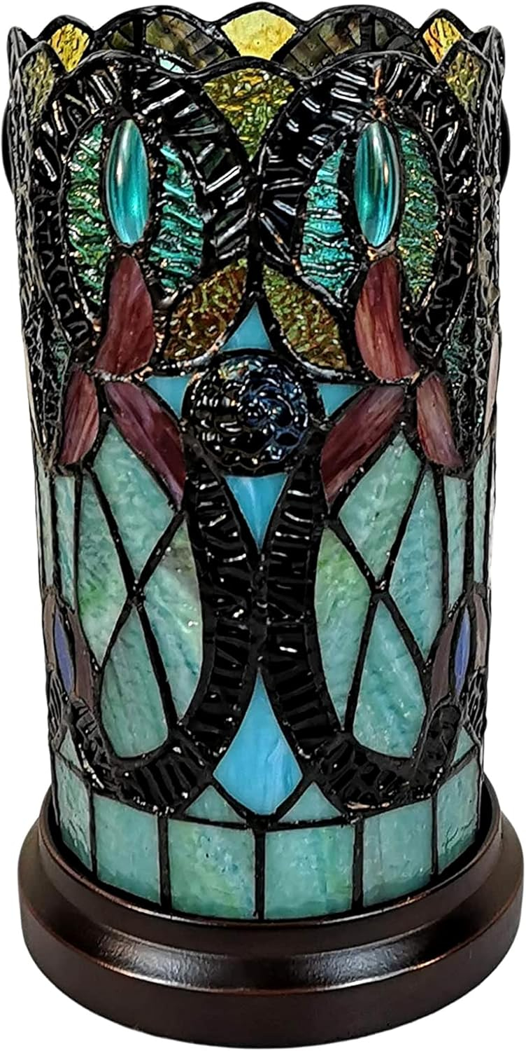 Amora Lighting Tiffany Style Floral Design Table Lamp 12" High