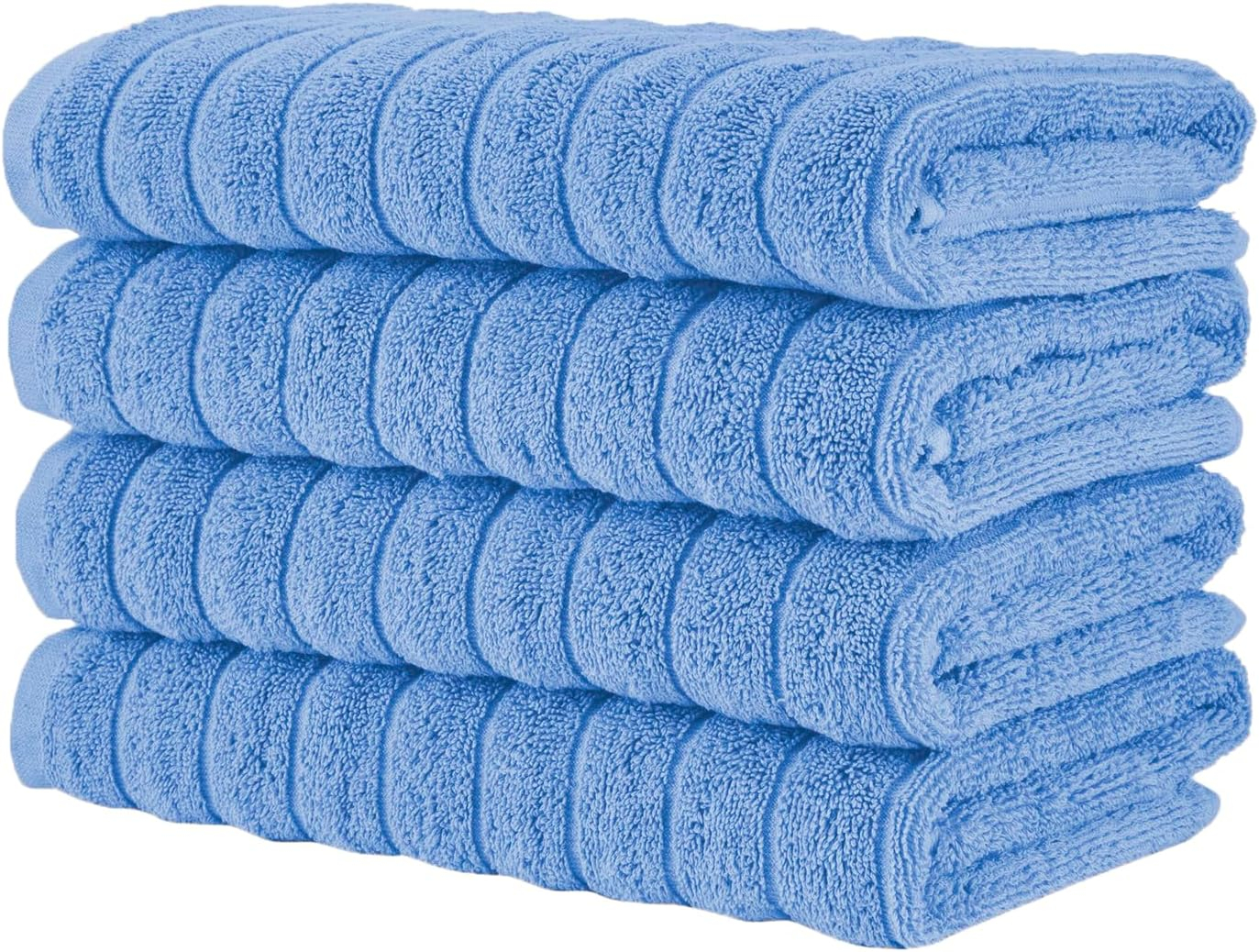 Classic Turkish Towels CTT Luxury Hand Towels for Bathroom Set of 4, 100% Turkish Cotton, Quick Dry & Comfy Towels for Hotel & Spa, Highly Absorbent | 20"x32" (Dark Blue)