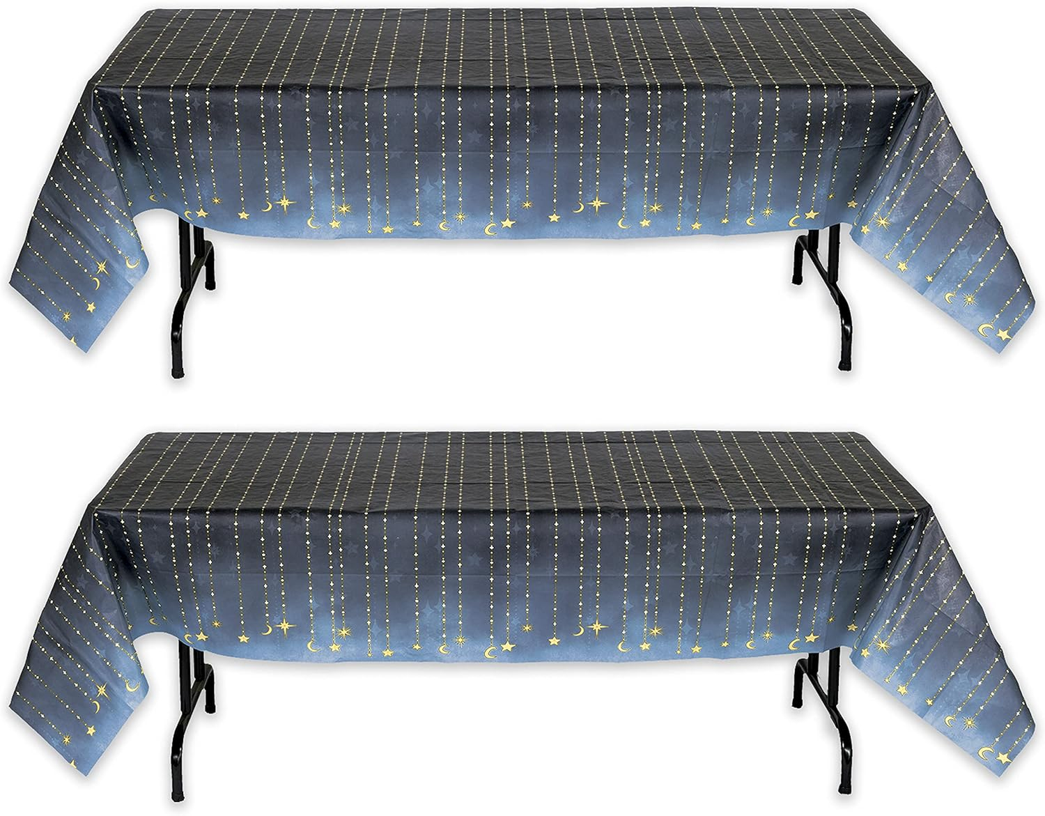 Starry Night Rectangular Black and Blue Paper Tablecover