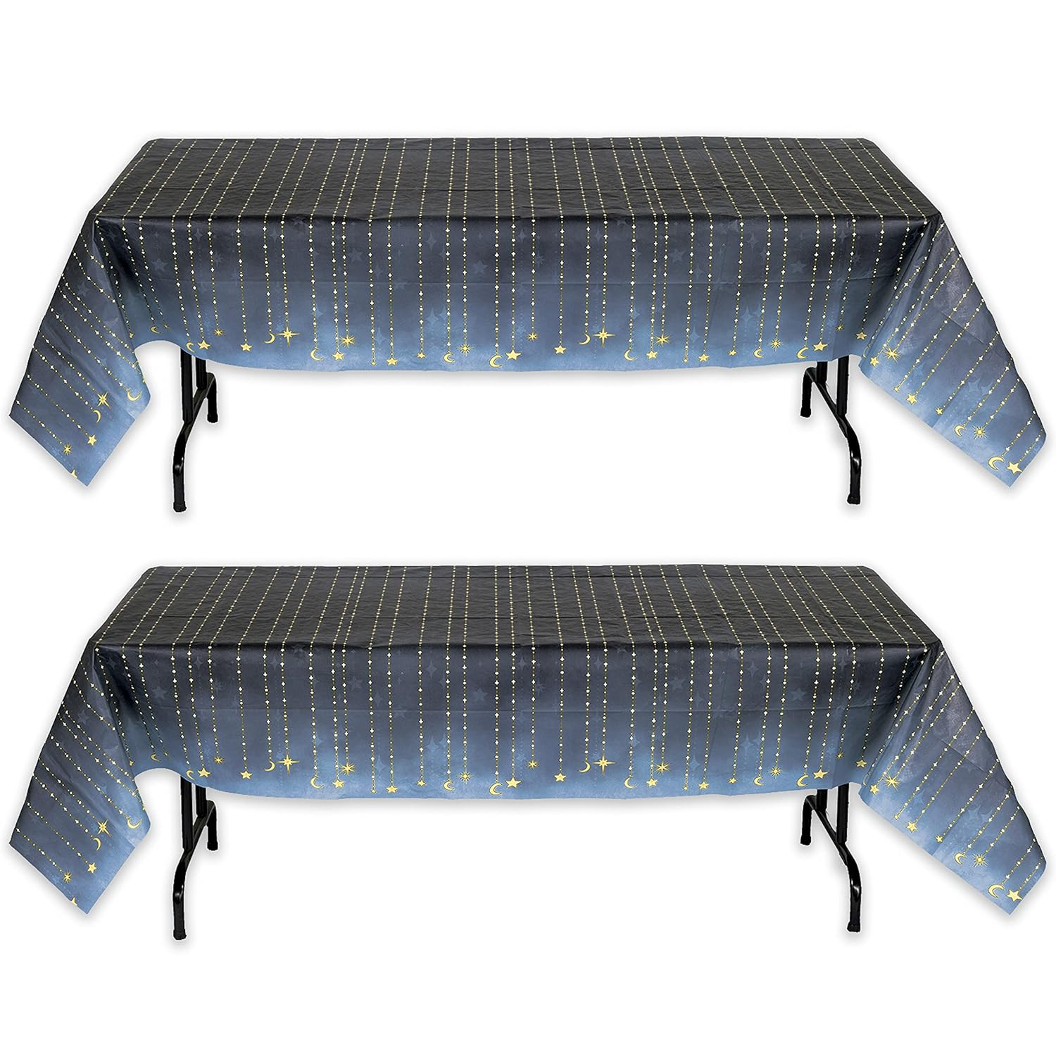 Starry Night Rectangular Black and Blue Paper Tablecover