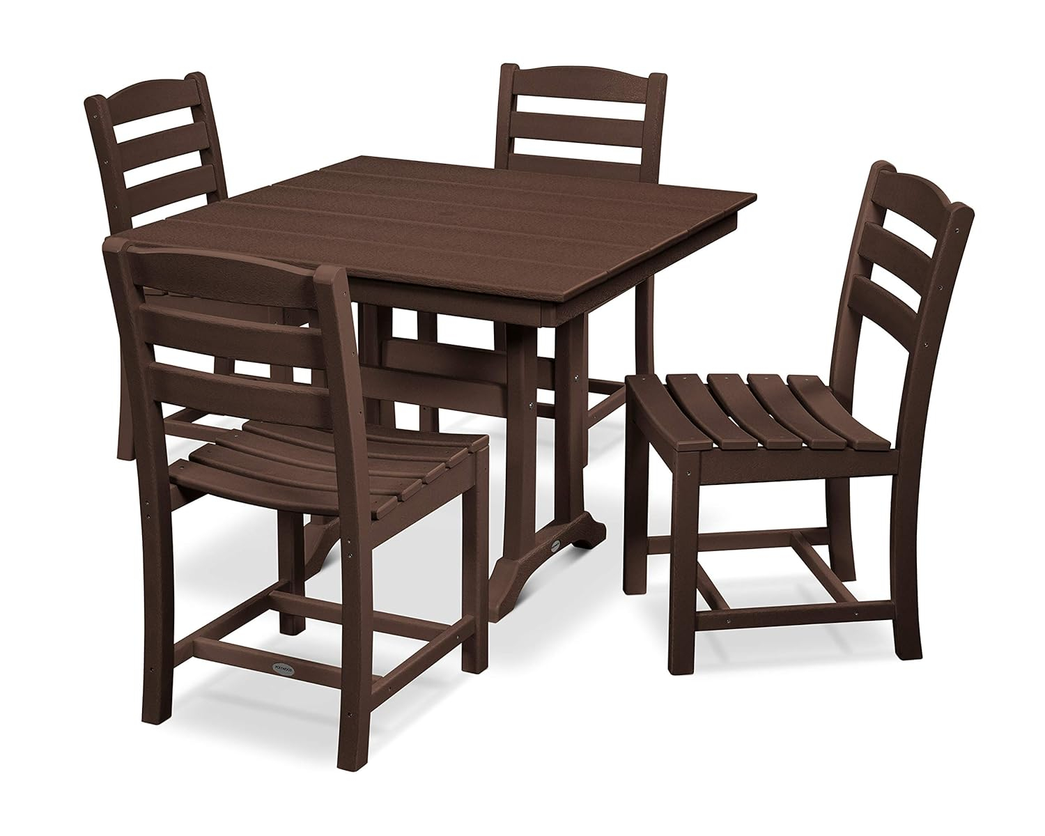 POLYWOOD La Casa Café 5-Piece Farmhouse Trestle Side Chair Dining Set