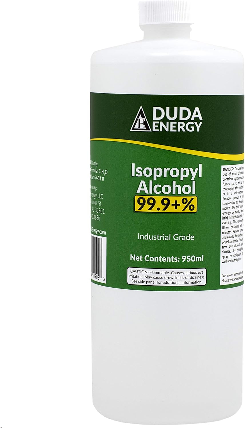 Industrial Grade Clear Isopropyl Alcohol Bottles, 99.9% Pure, 256.8 Fl Oz