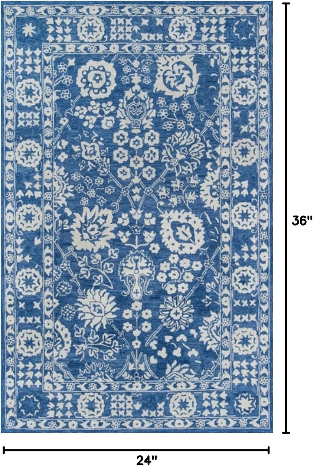 Momeni Traditional Rectangle Area Rug, Blue, 2' X 3'