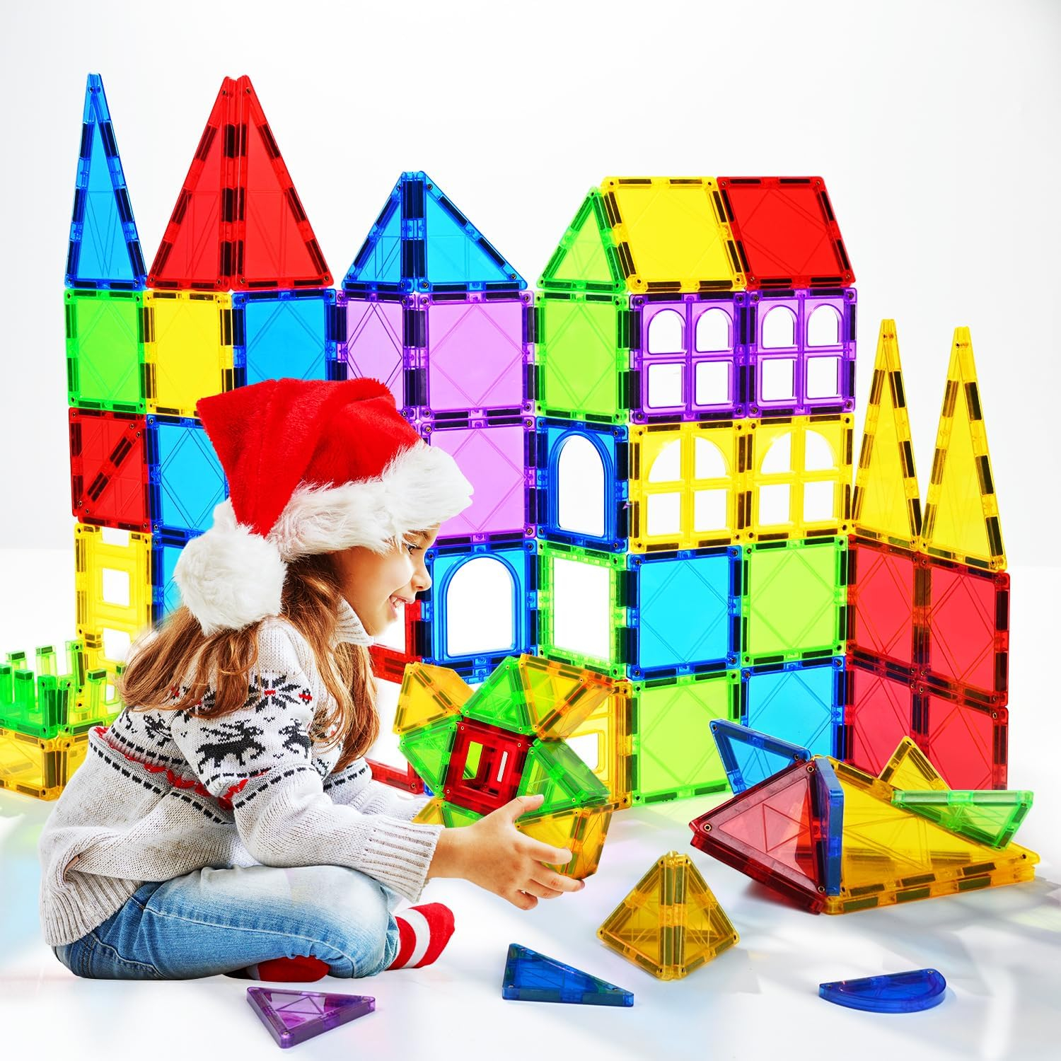 MAGBLOCK Magnetic Blocks - Magnetic Tiles Toys for Toddlers Kids Magnet Building Blocks Preschool Magnet Set for Boys and Girls Stem Toys 70 Pieces