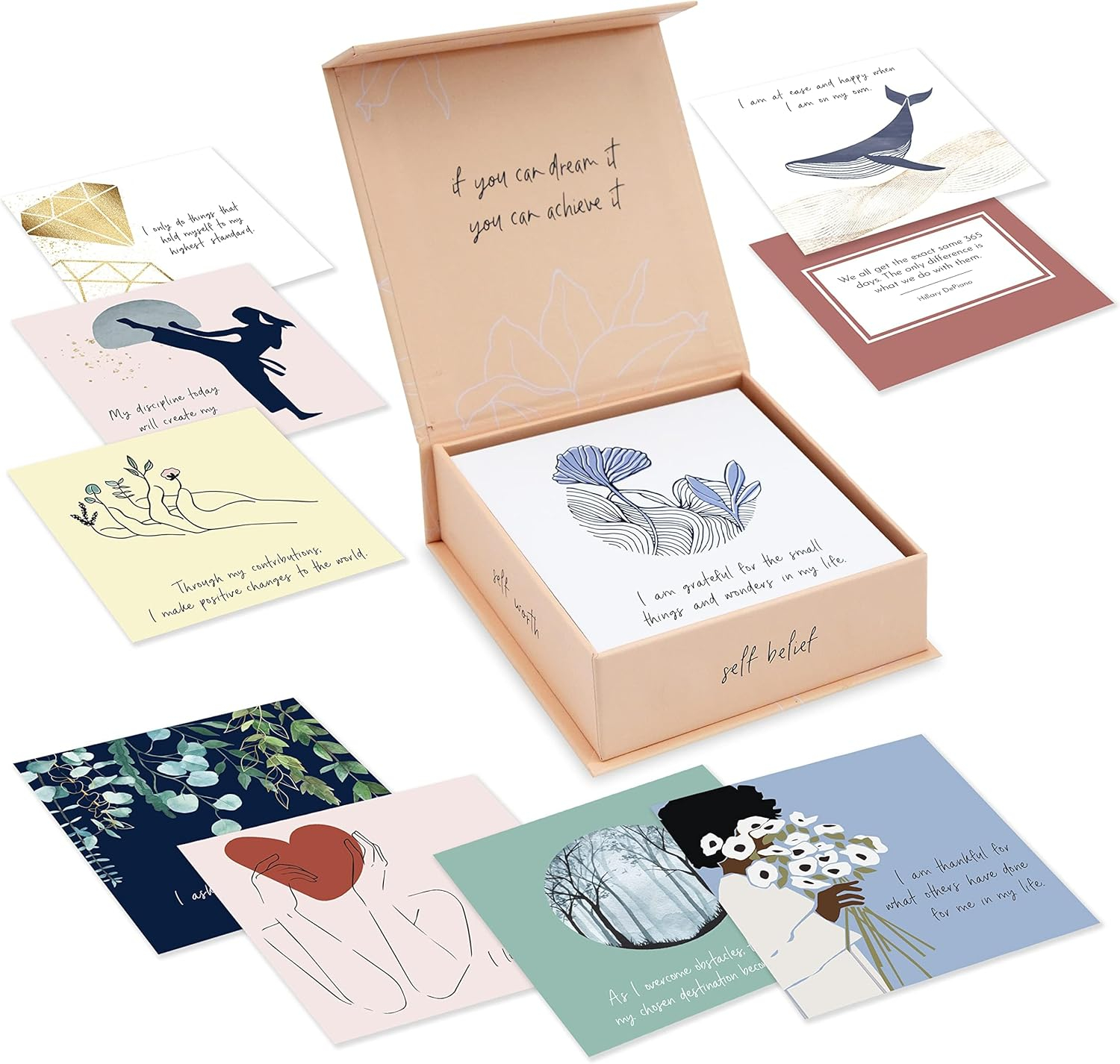 RYVE Positive Affirmations Cards for Women, 52 Count