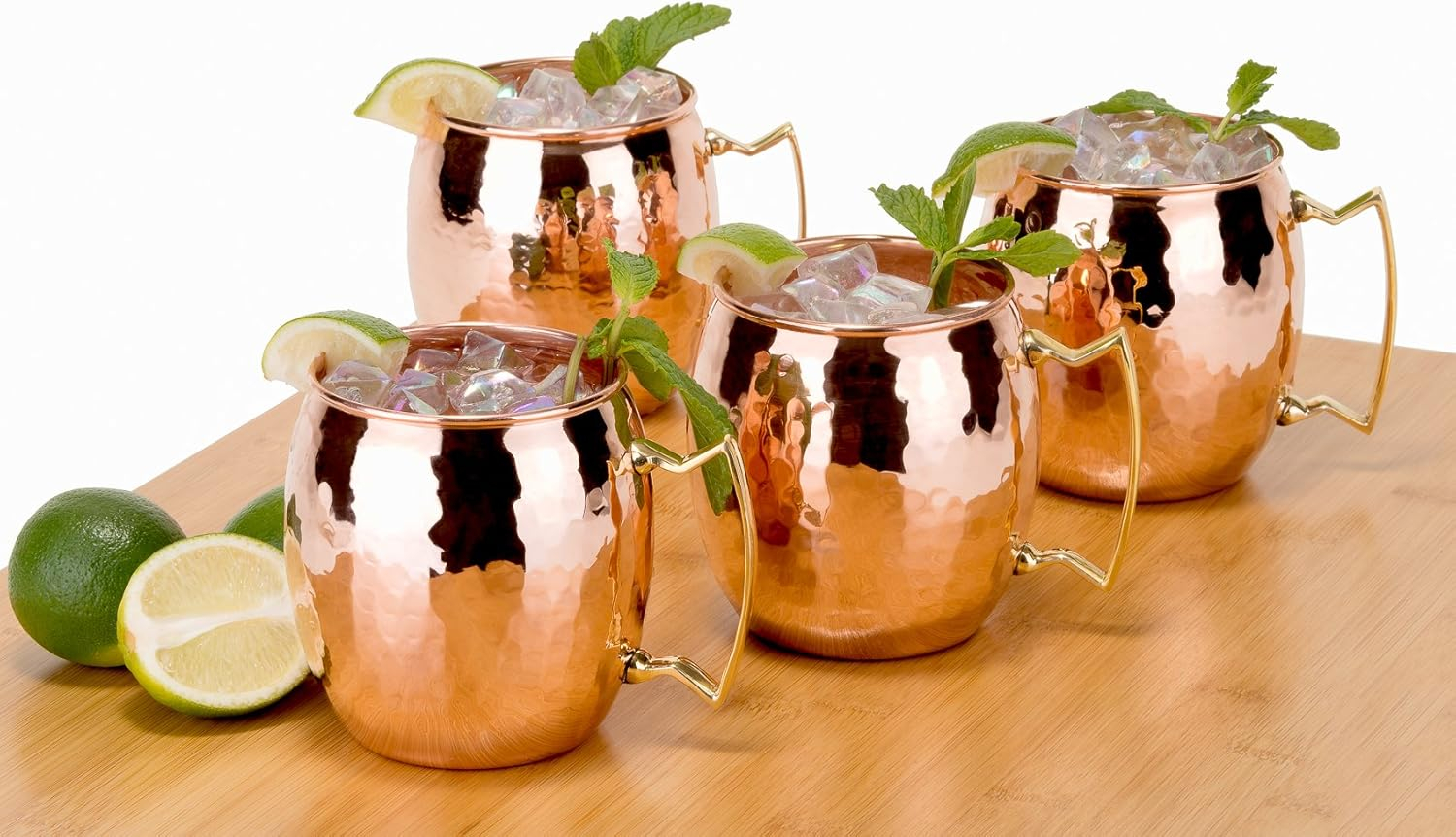 Old Dutch OS429H International, Purveyors of the Original 100% Pure Copper, Unlined Hammered Moscow Mule Mug, 16-Ounce, Set of 4