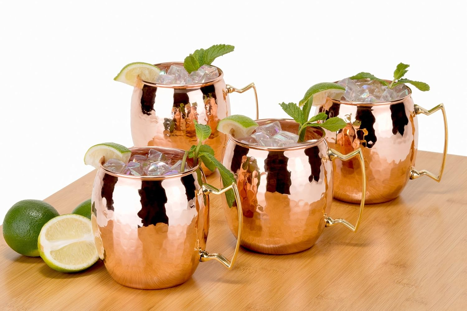 Old Dutch OS429H International, Purveyors of the Original 100% Pure Copper, Unlined Hammered Moscow Mule Mug, 16-Ounce, Set of 4